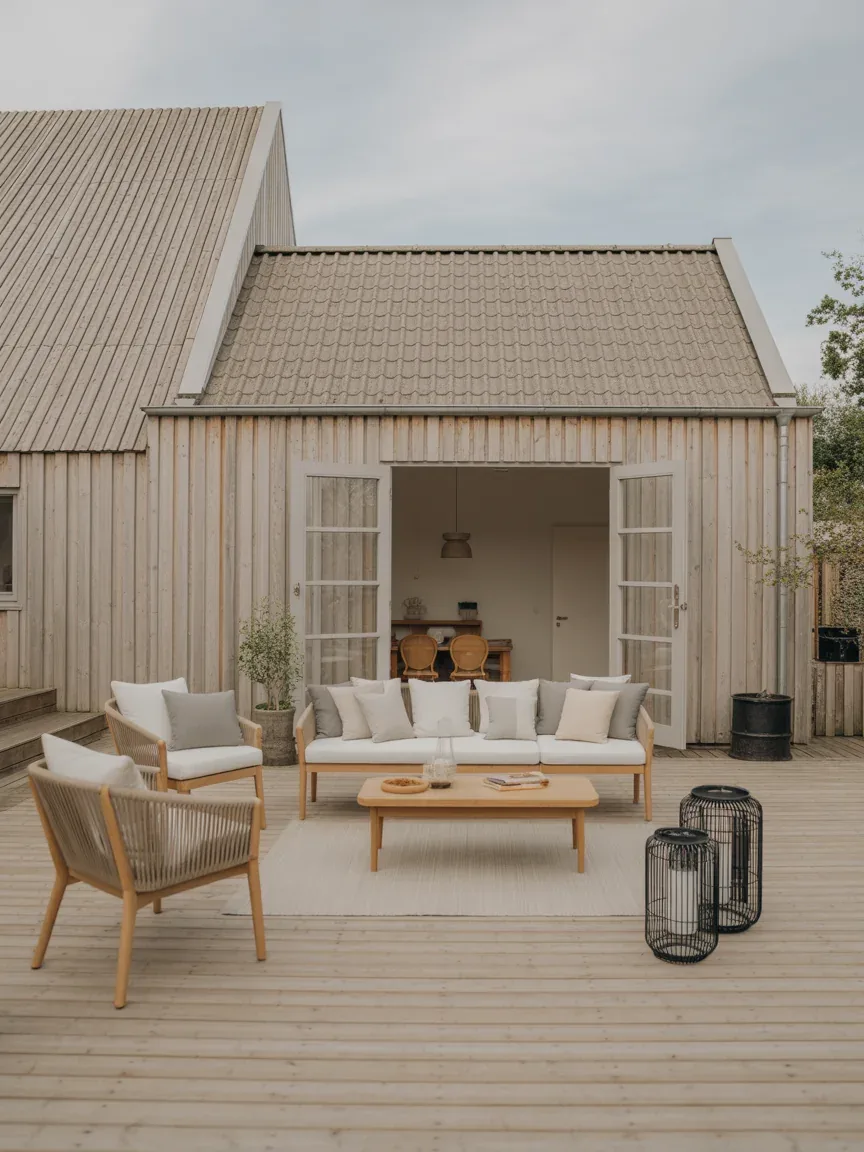 14. Scandinavian Backyard With Light Woods 14. Scandinavian Backyard With Light Woods