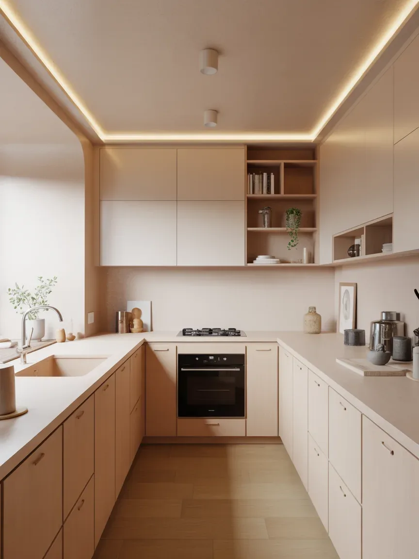 5. Scandinavian Kitchen With Soft Ceiling Perimeter Lighting 5. Scandinavian Kitchen With Soft Ceiling Perimeter Lighting