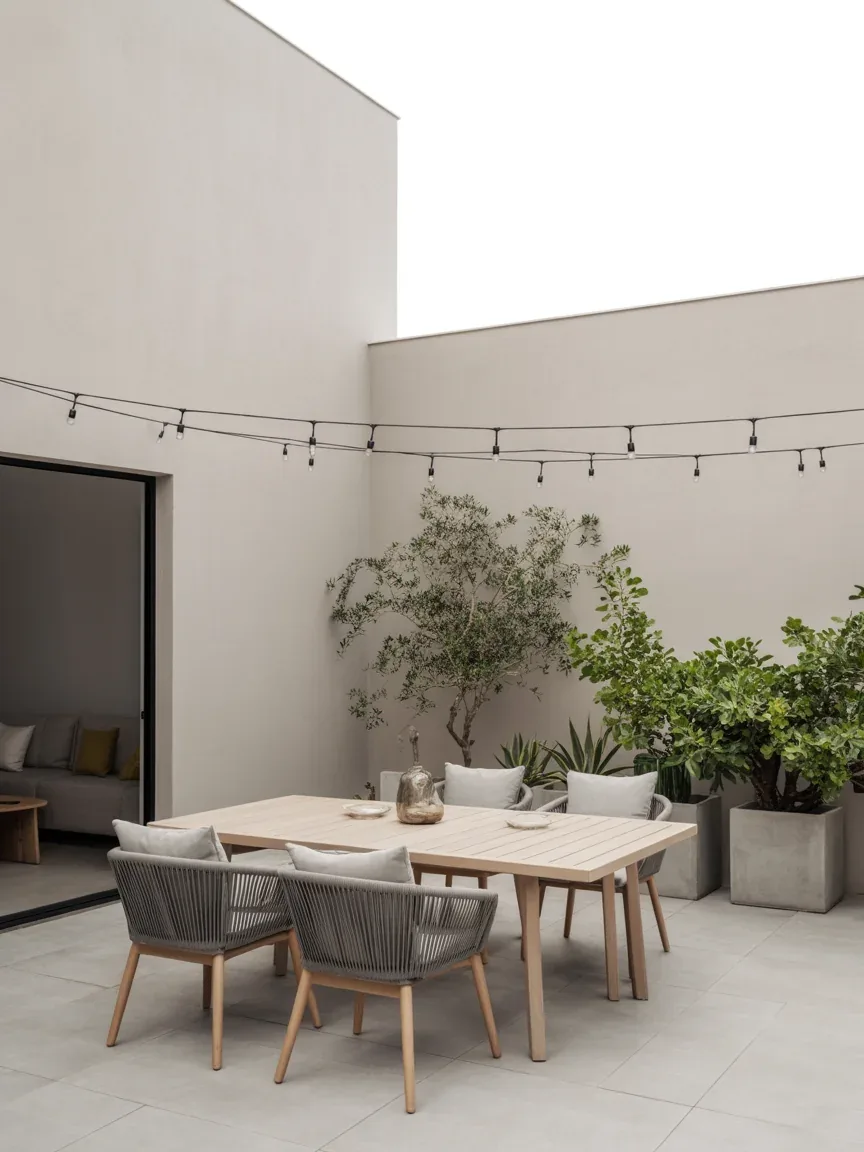 6. Scandinavian Patio With Minimalist Wood Furniture 6. Scandinavian Patio With Minimalist Wood Furniture