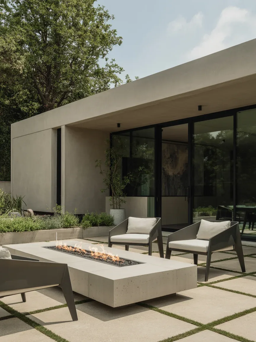 14. Sleek Concrete Patio With Architectural Style 14. Sleek Concrete Patio With Architectural Style
