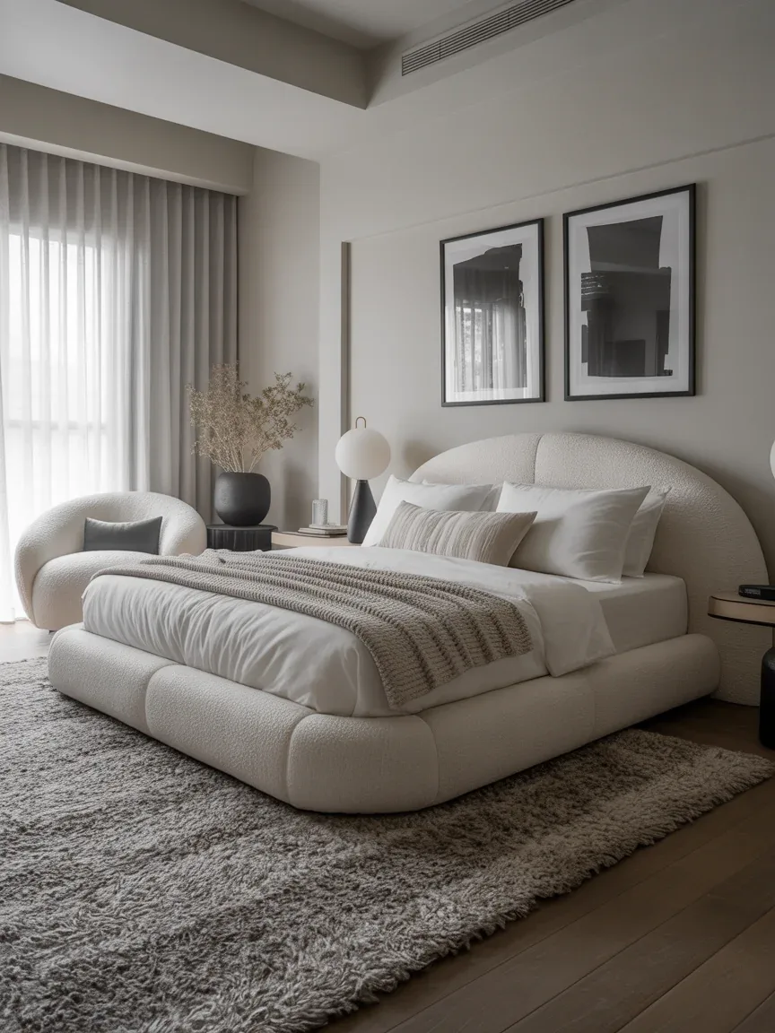 10. Soft Contemporary Monochrome Bedroom 10. Soft Contemporary Monochrome Bedroom