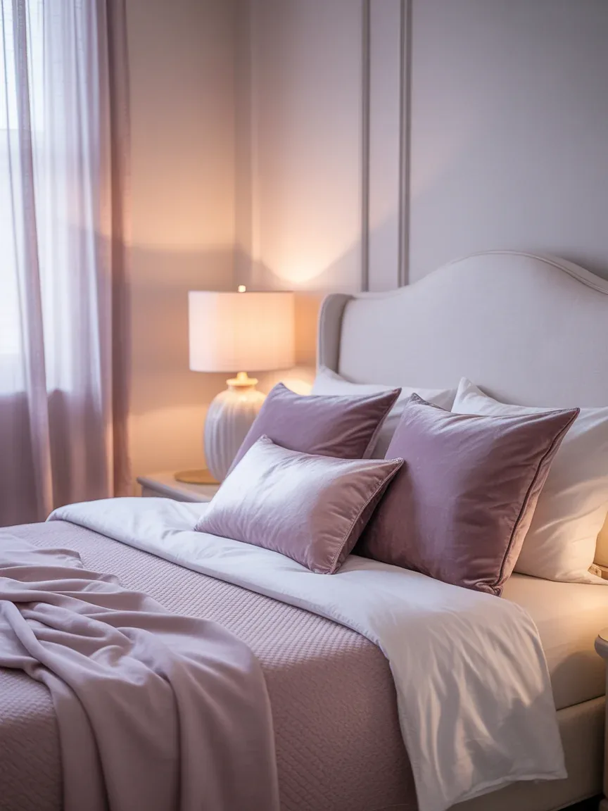 7. Soft Feminine Bedroom With Lavender Hues 7. Soft Feminine Bedroom With Lavender Hues