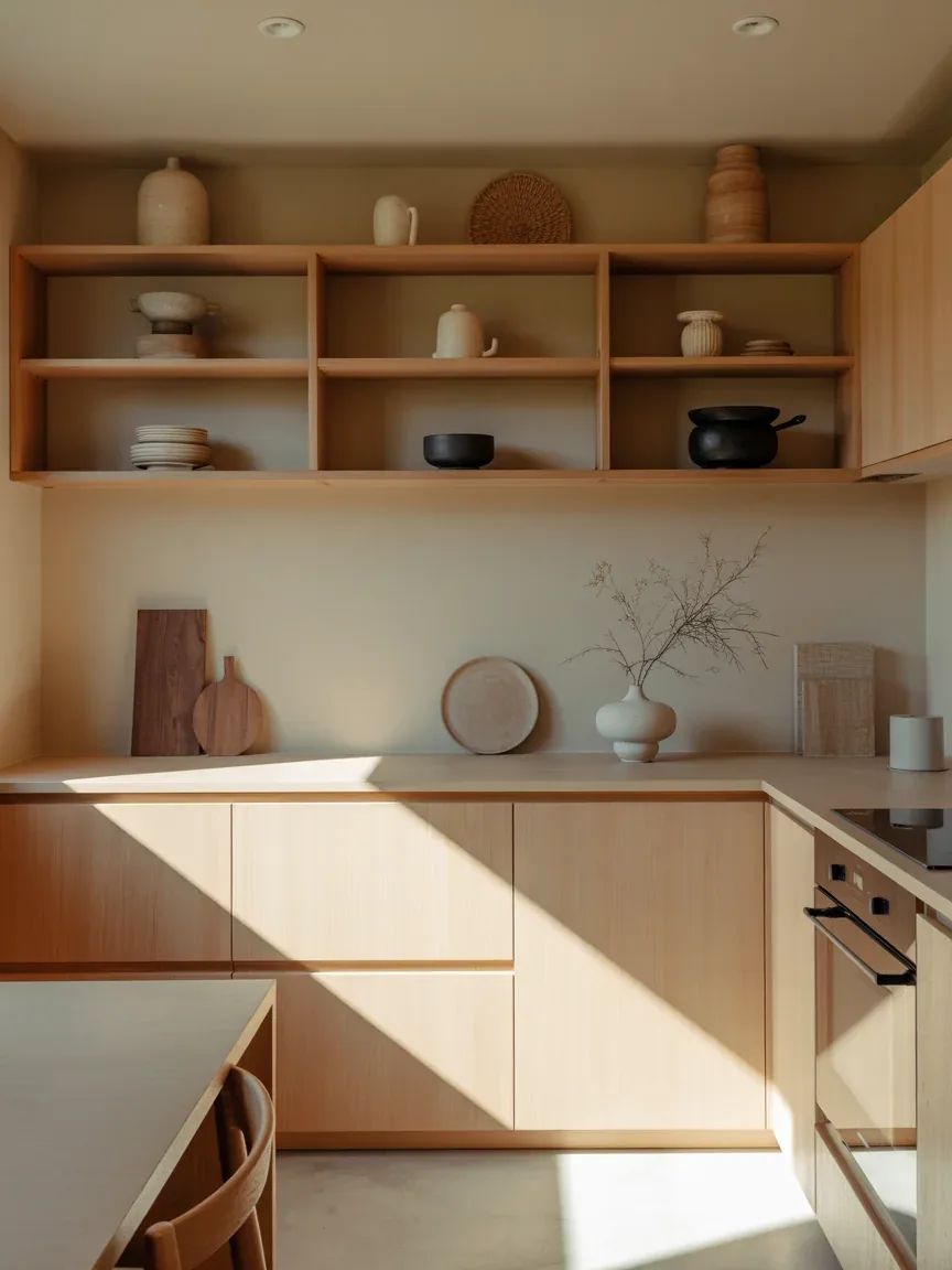 12. Soft Japandi Kitchen With Calm Organic Simplicity 12. Soft Japandi Kitchen With Calm Organic Simplicity