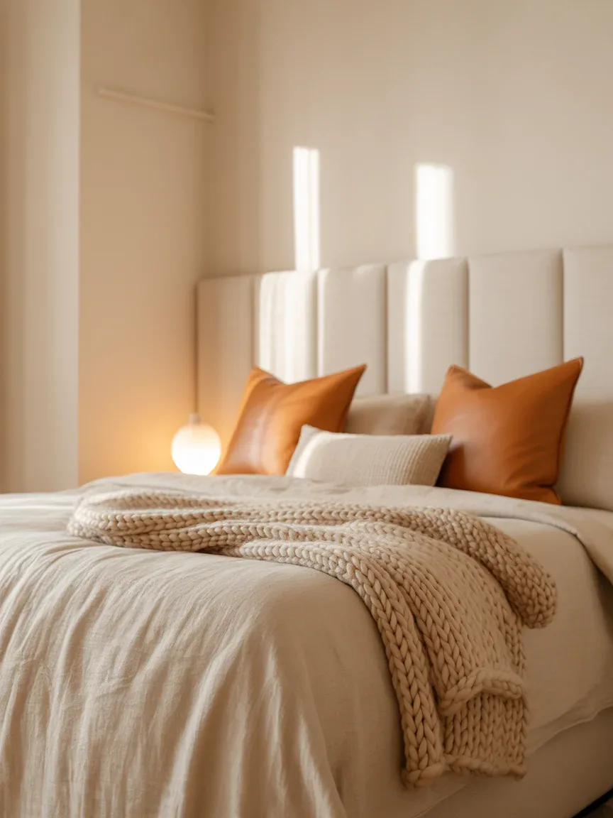 1. Soft Neutral Retreat With Layered Textures 1. Soft Neutral Retreat With Layered Textures