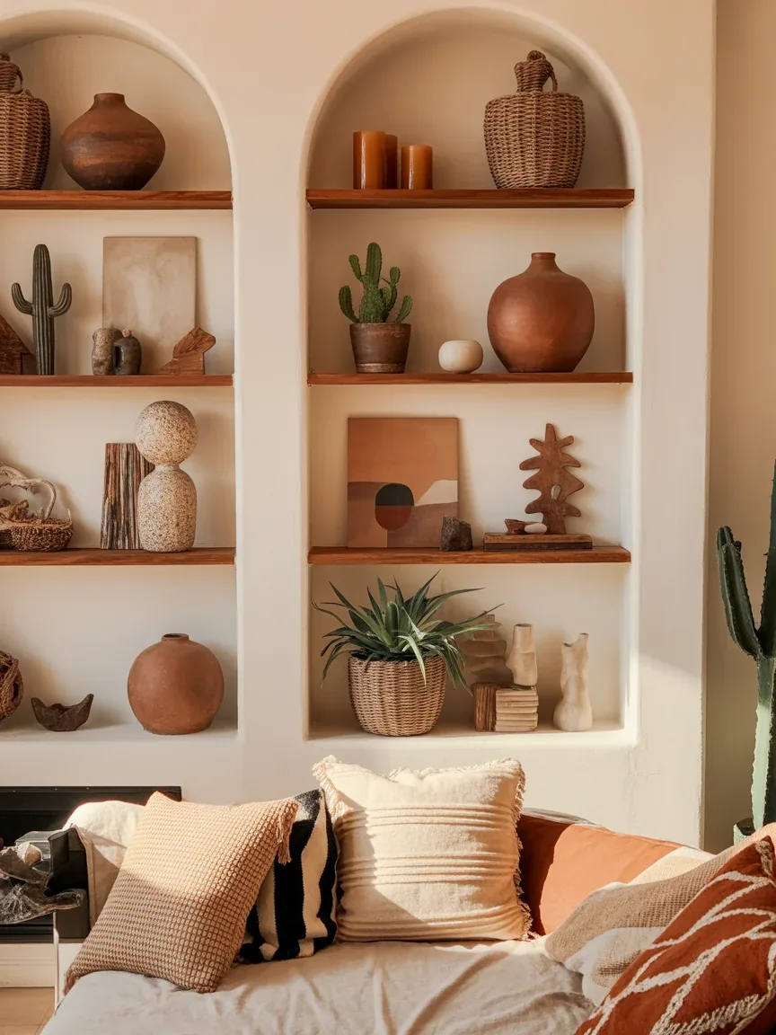 13. Southwestern Shelves With Desert Fall Warmth 13. Southwestern Shelves With Desert Fall Warmth