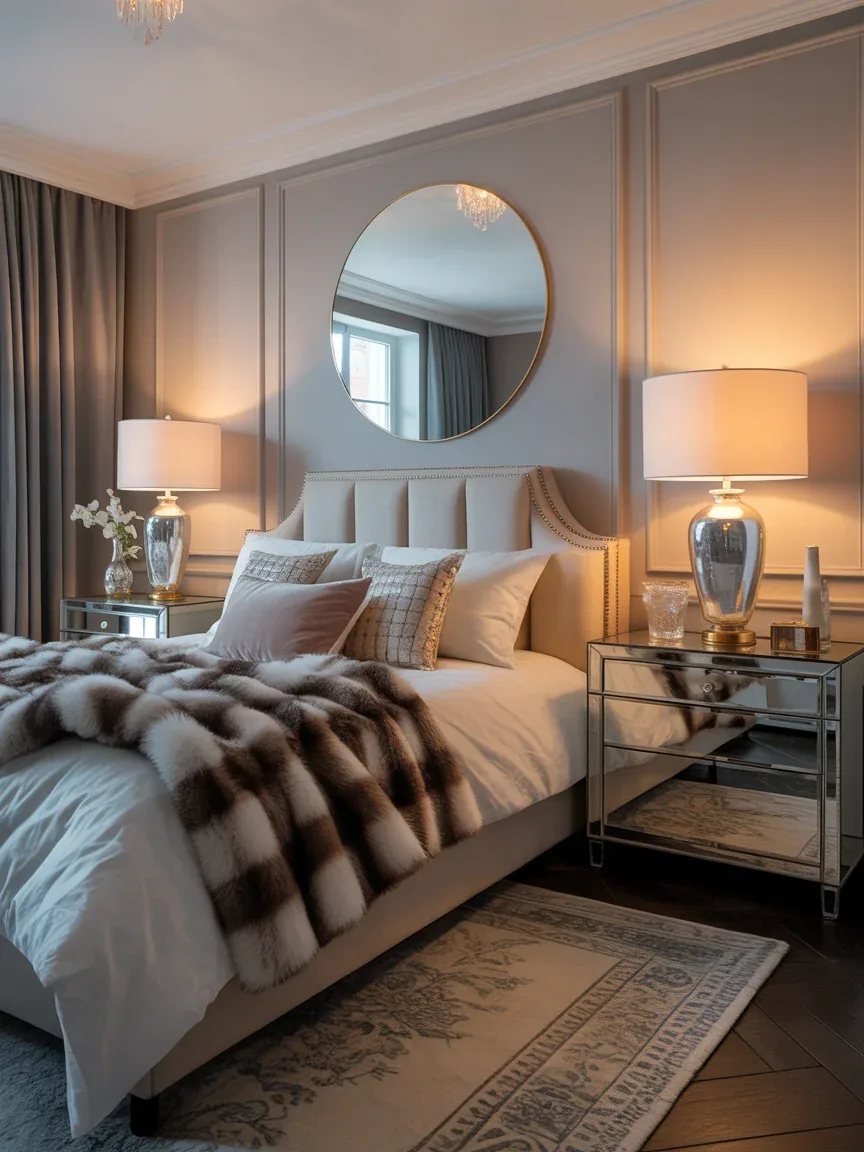 13. Tiny Luxury Bedroom With Mirrored Accents 13. Tiny Luxury Bedroom With Mirrored Accents