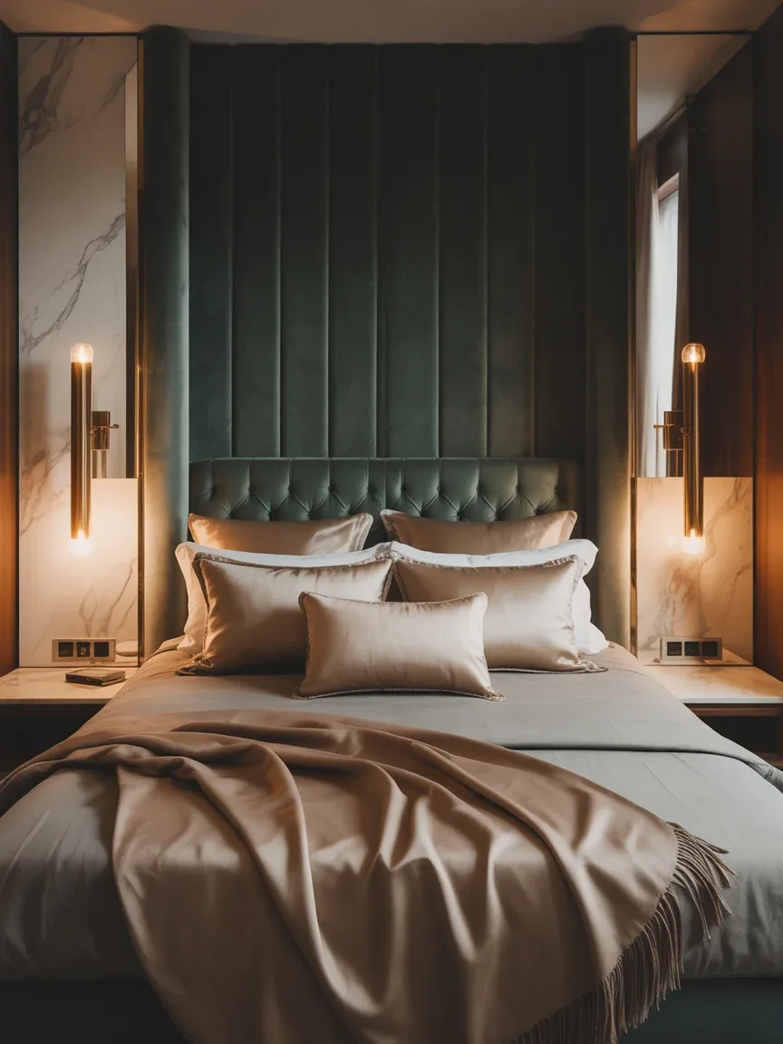 11. Tiny Luxury Bedroom With Velvet Accents 11. Tiny Luxury Bedroom With Velvet Accents