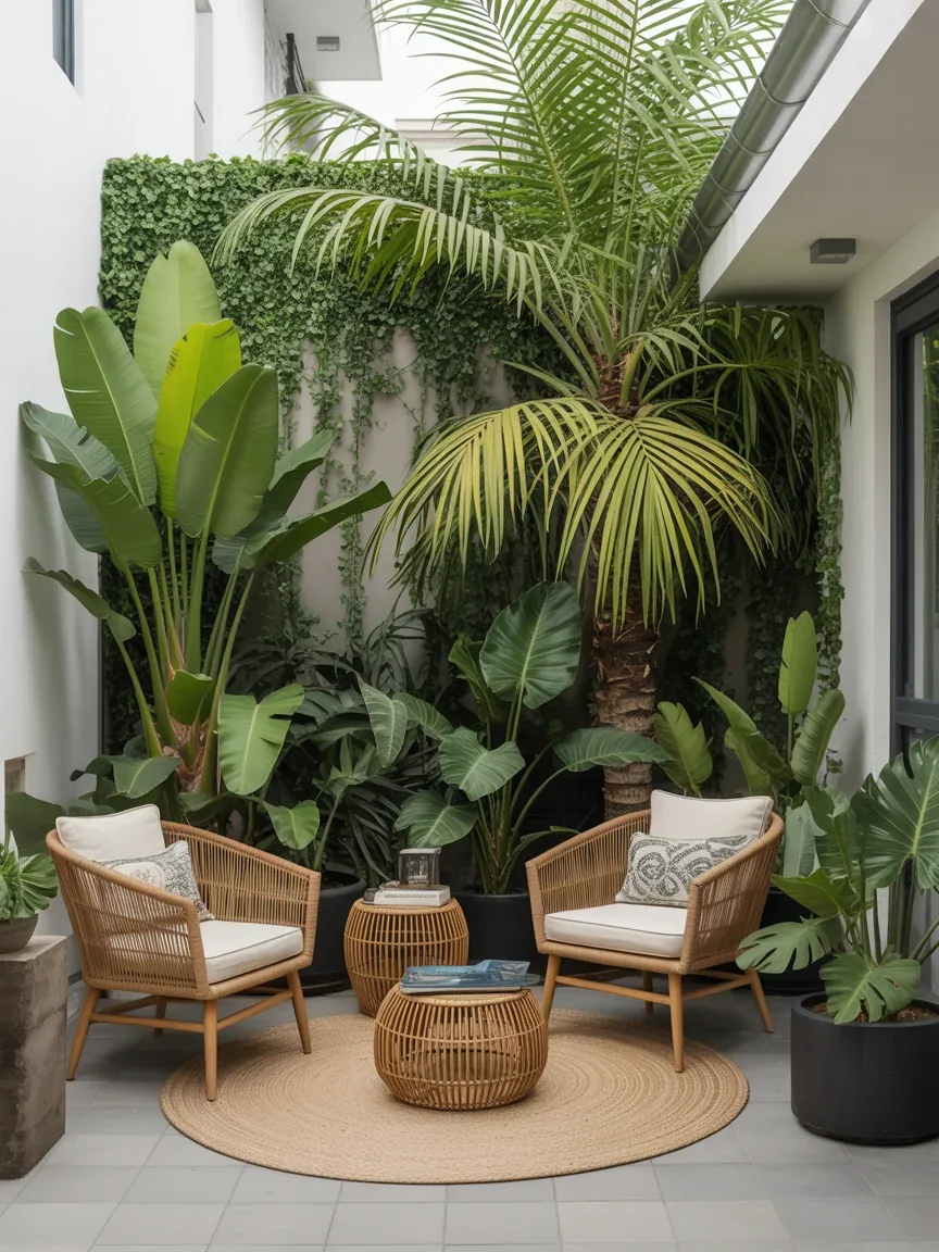 5. Tropical Escape With Lush Potted Plants 5. Tropical Escape With Lush Potted Plants