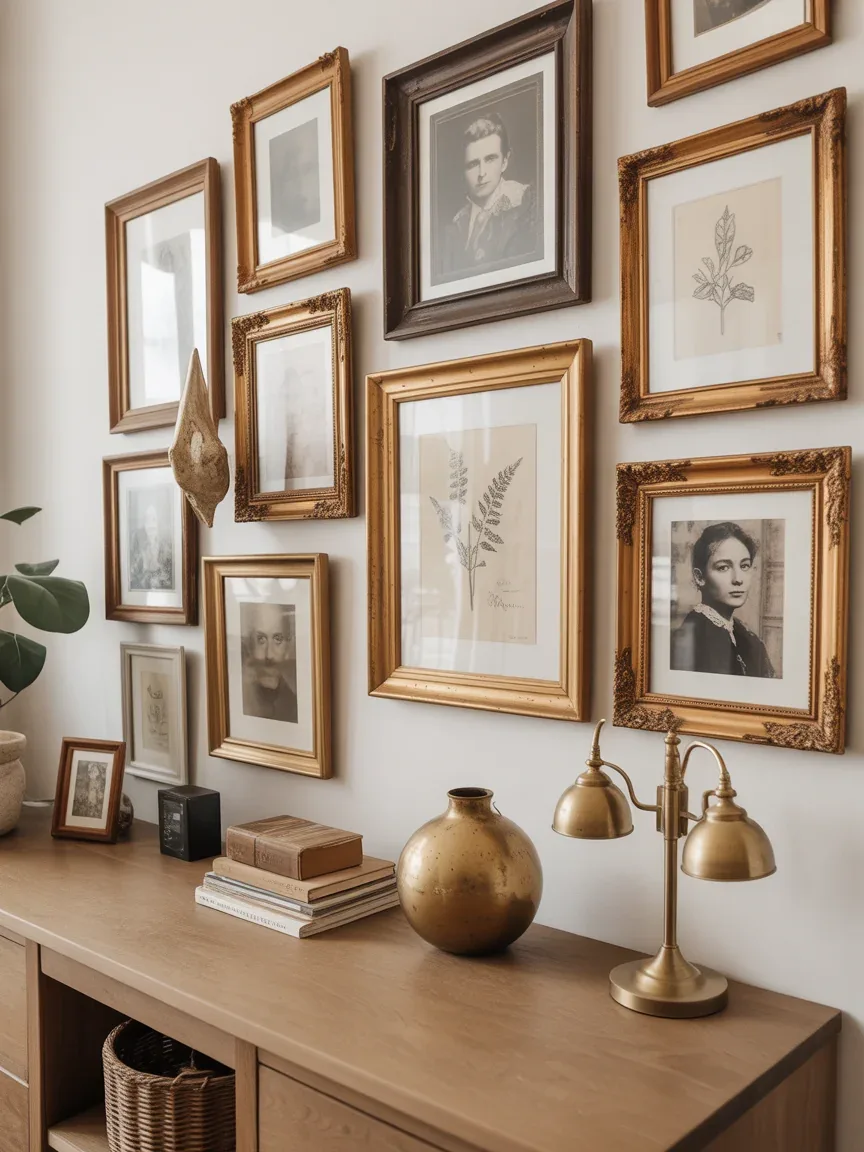2. Vintage Gallery Wall With Thrifted Frames 2. Vintage Gallery Wall With Thrifted Frames