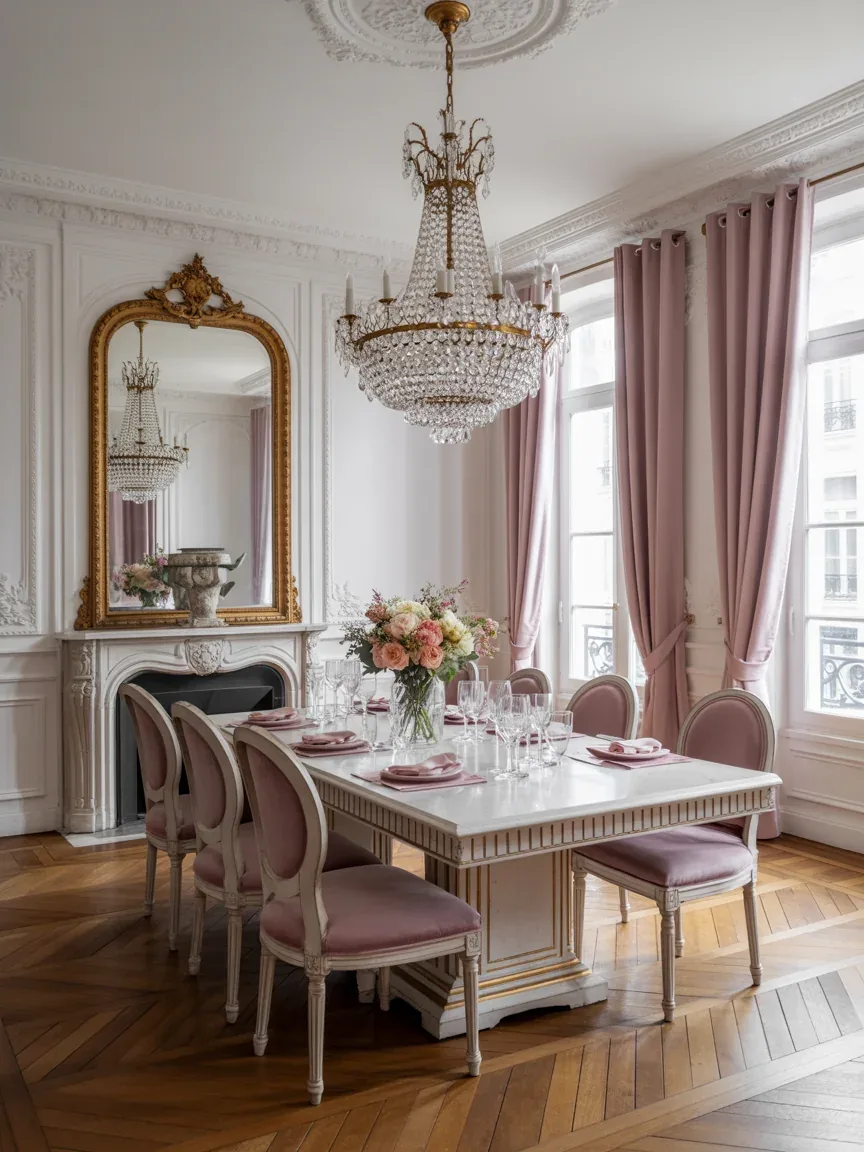 5. Vintage Parisian Elegance With Crystal Chandeliers 5. Vintage Parisian Elegance With Crystal Chandeliers