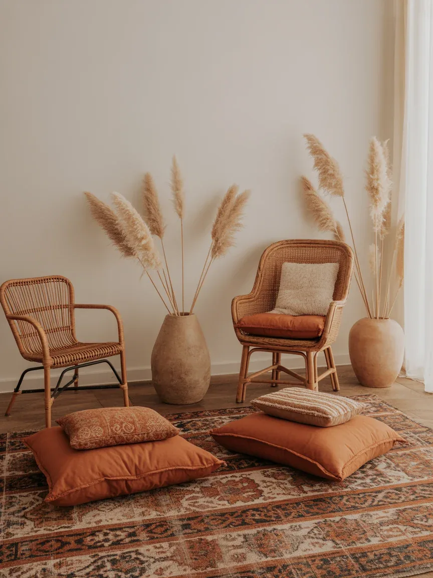 6. Warm Boho Thanksgiving Lounge With Earthy Layers 6. Warm Boho Thanksgiving Lounge With Earthy Layers