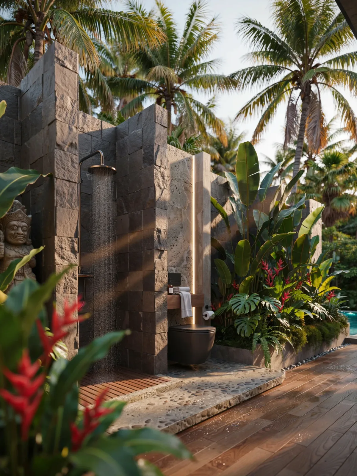 18 Outdoor Toilet and Shower Ideas That Create a Relaxing Resort Style Experience You'll Love