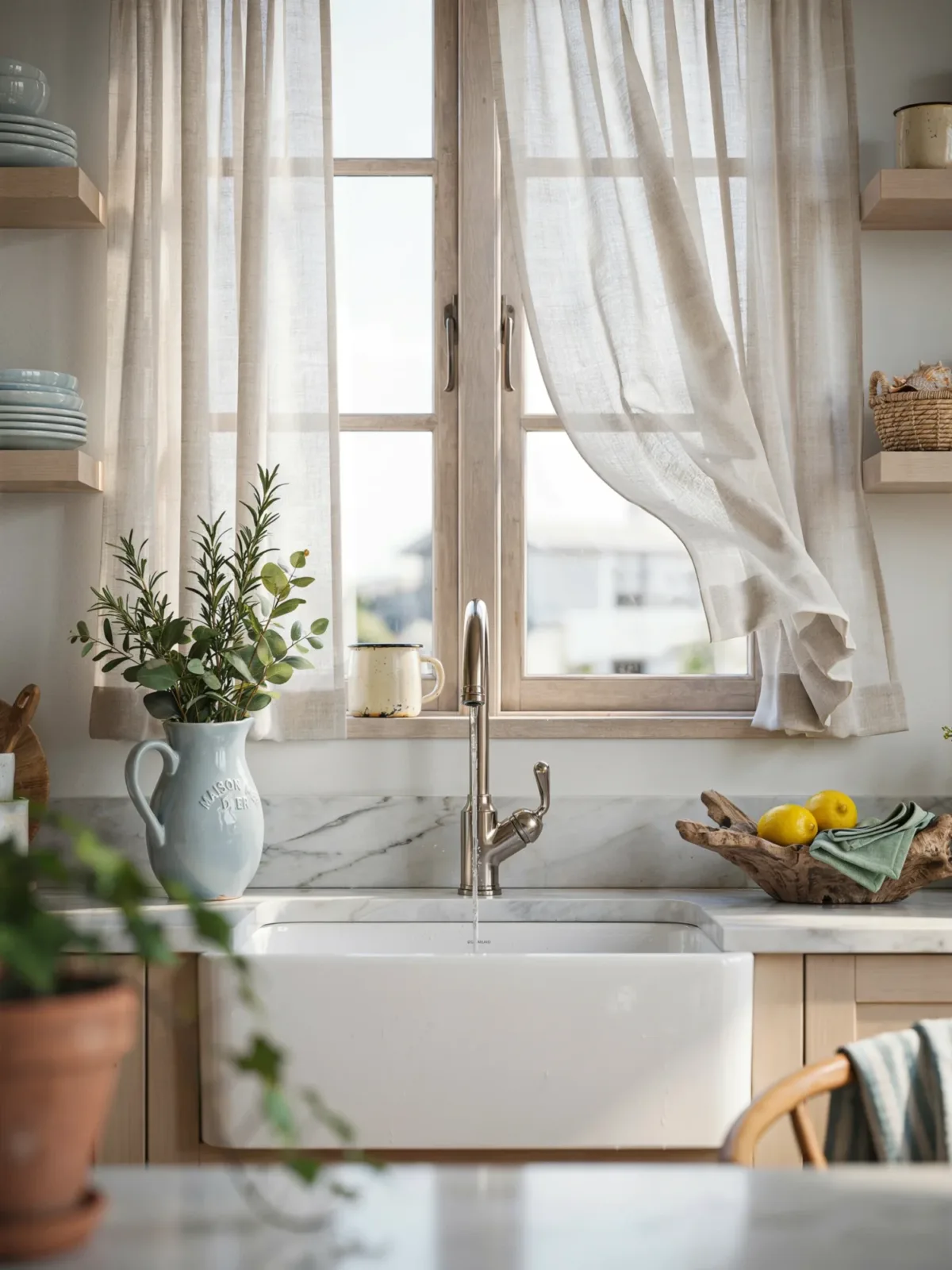 2. Airy Coastal Retreat With Linen Panels 2. Airy Coastal Retreat With Linen Panels