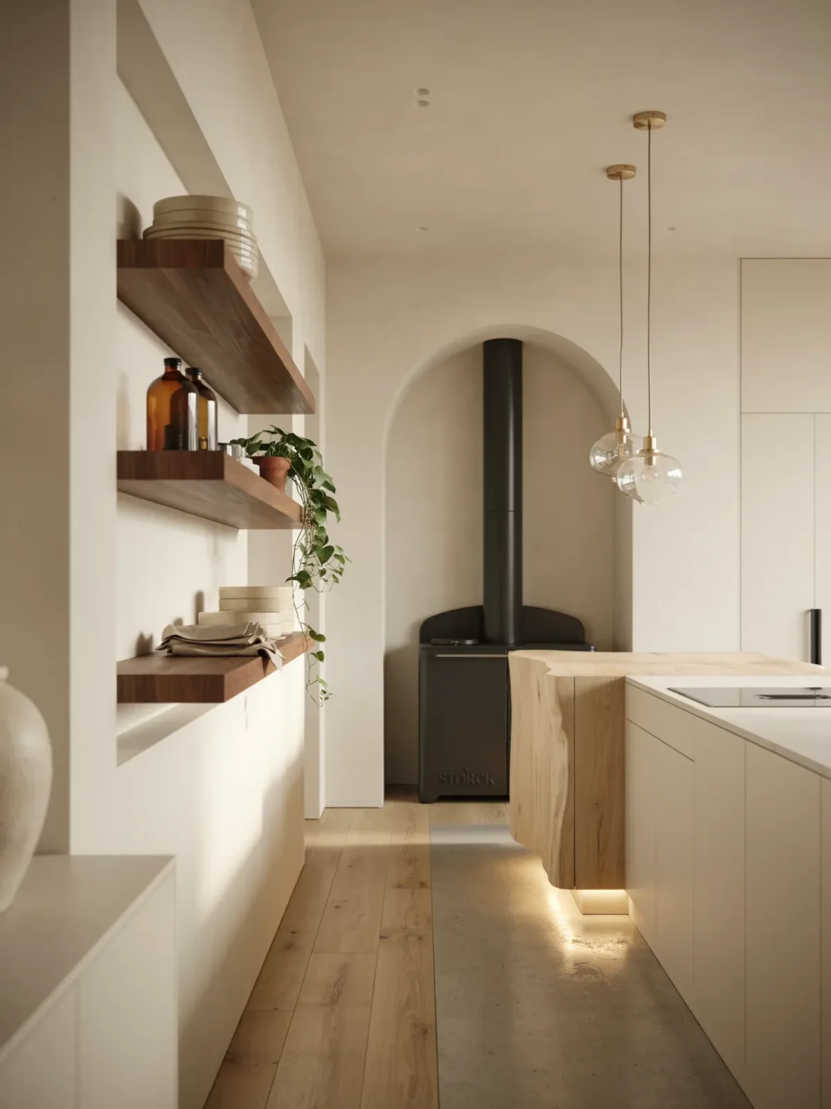 18. Architectural Wood Kitchen With Floating Elements 18. Architectural Wood Kitchen With Floating Elements