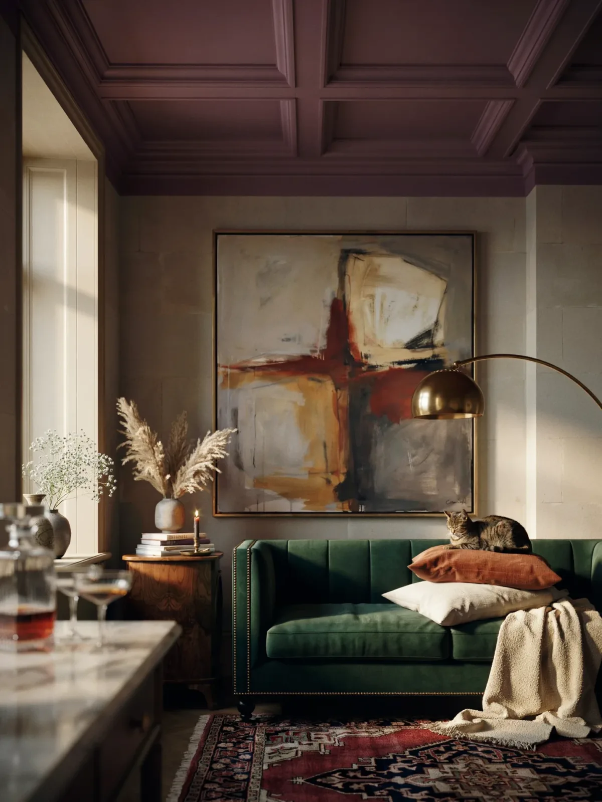 12. Aubergine Lounge With Artistic Personality