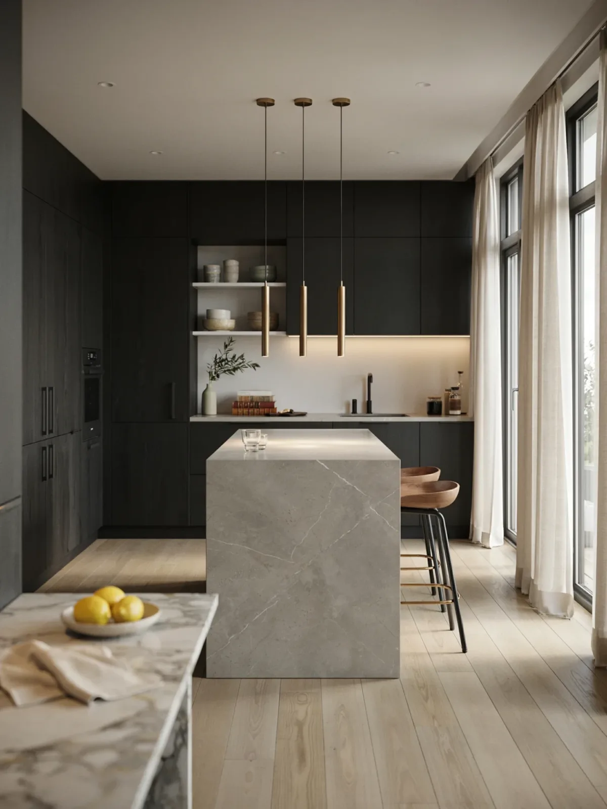 Balance Dark Cabinets With Plenty of Light Balance Dark Cabinets With Plenty of Light