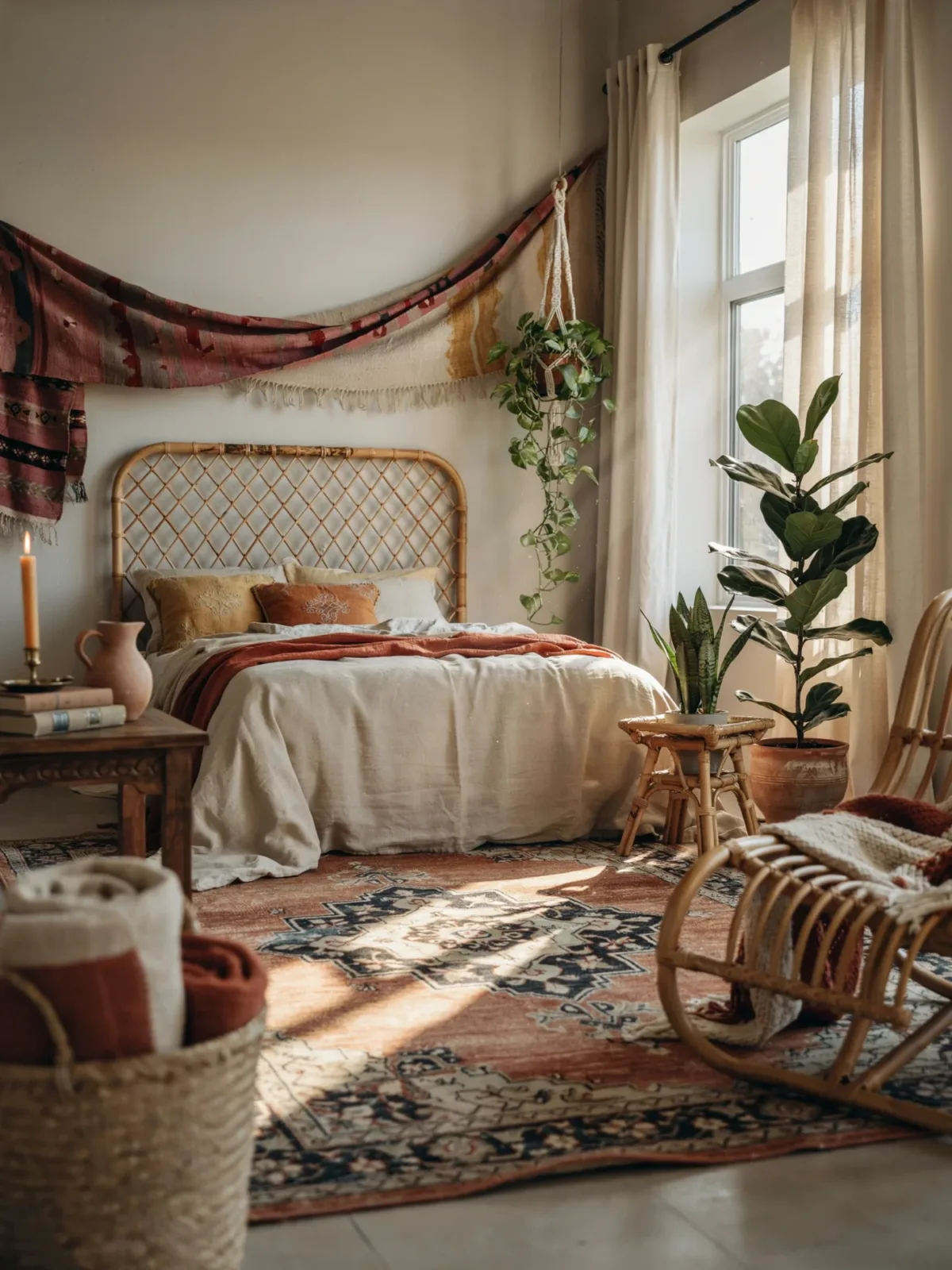 3. Boho Desert Escape With Vintage Patterned Rug 3. Boho Desert Escape With Vintage Patterned Rug