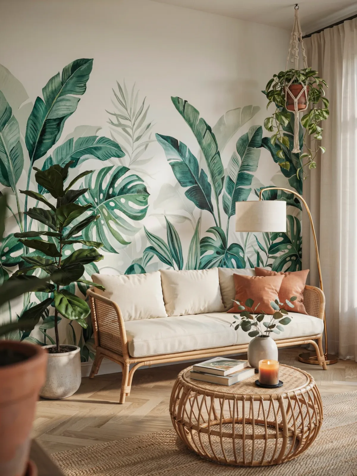 8. Botanical Wallpaper Feature Wall 8. Botanical Wallpaper Feature Wall