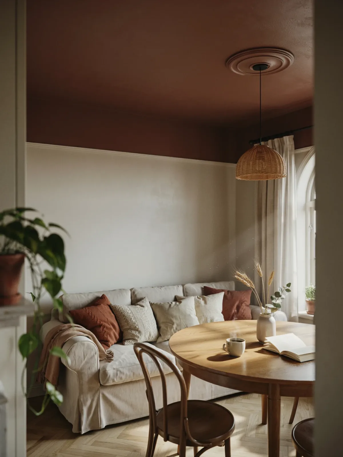14. Chocolate Brown Breakfast Nook With Cozy Appeal