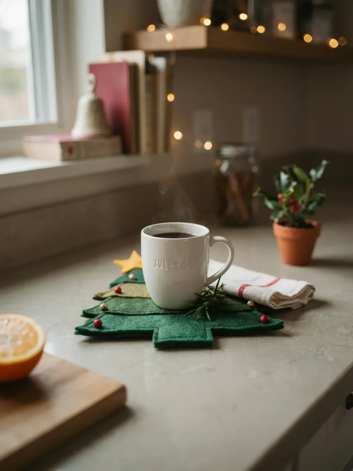 16. Christmas Tree Mug Rug For Festive Tables 16. Christmas Tree Mug Rug For Festive Tables
