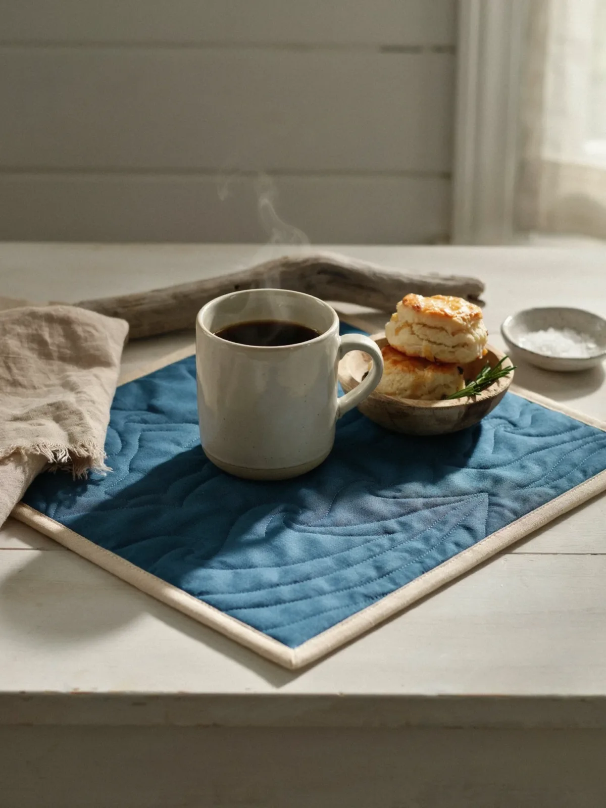 12. Coastal Beach-Themed Mug Rug 12. Coastal Beach-Themed Mug Rug