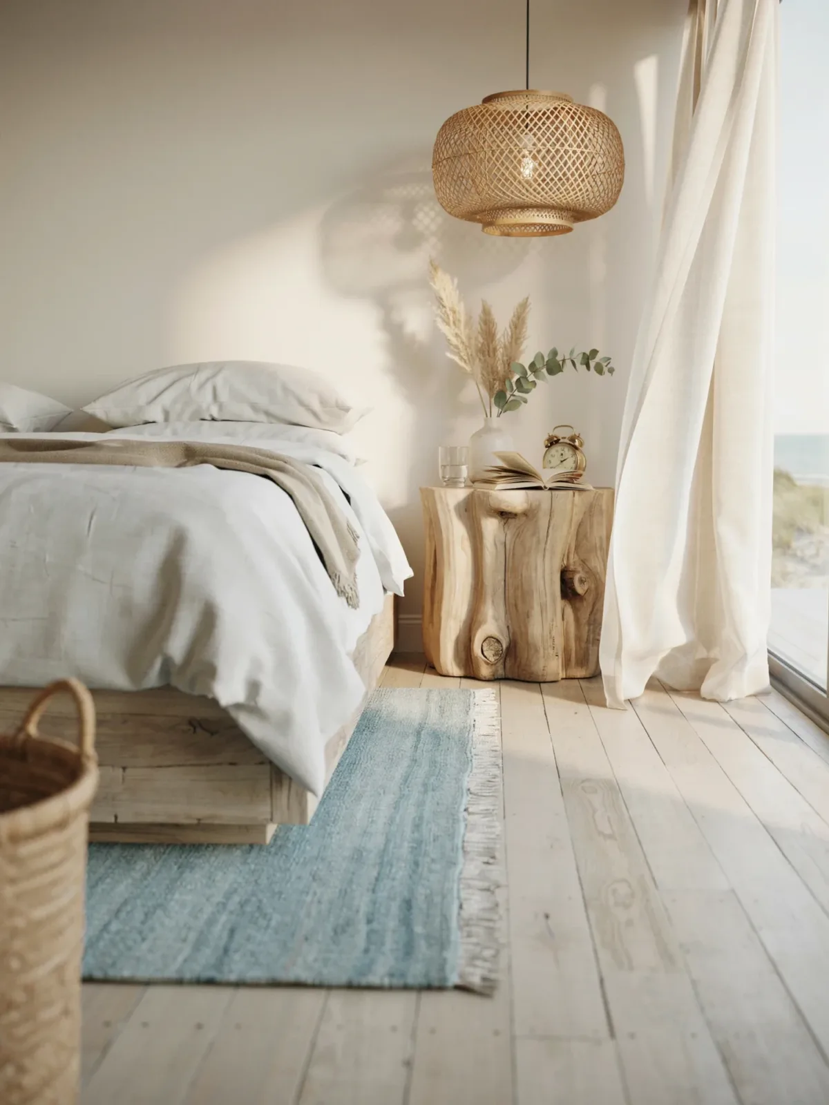 5. Coastal Calm Bedroom With Blue Wash Rug 5. Coastal Calm Bedroom With Blue Wash Rug