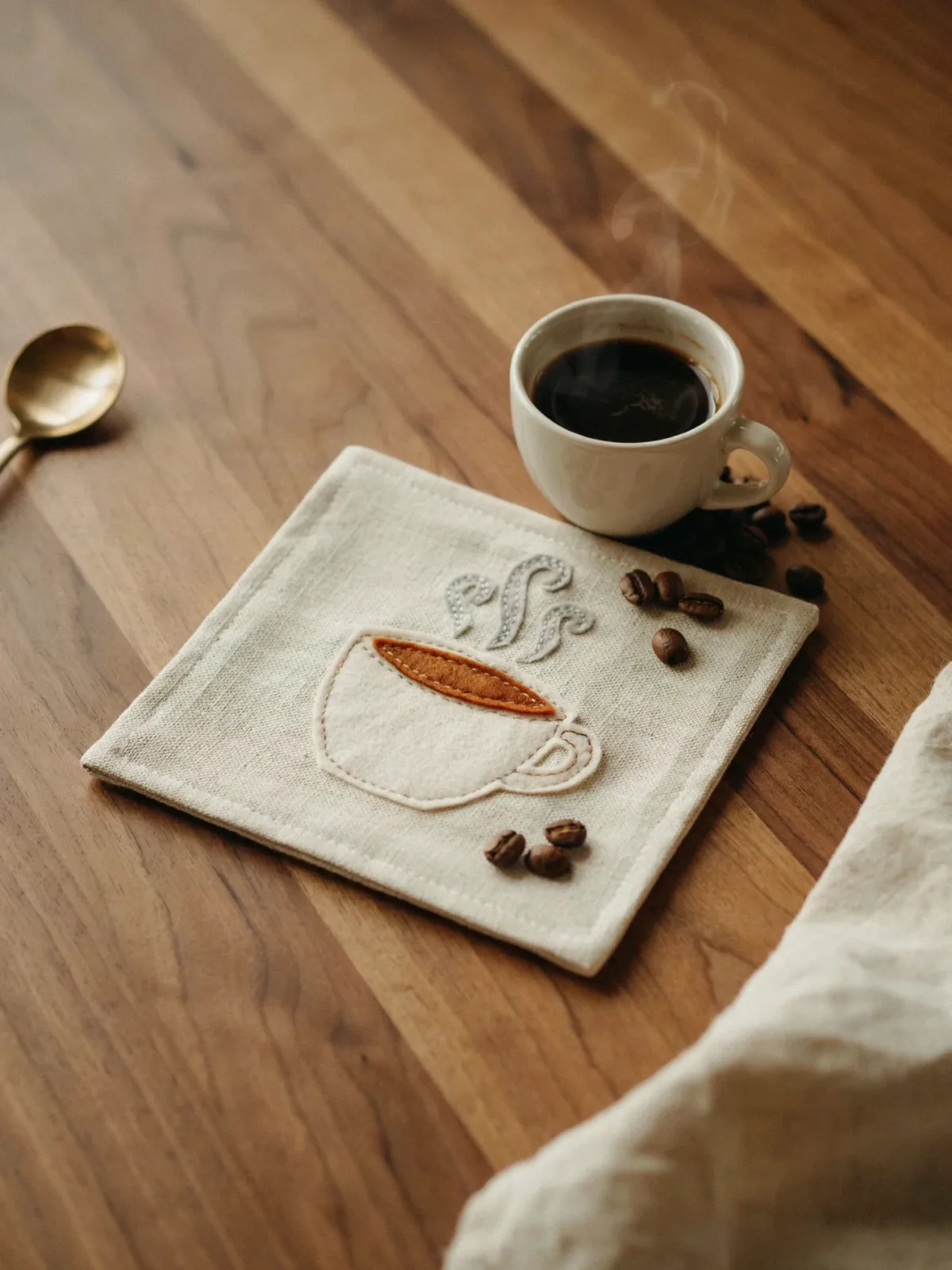 5. Coffee Lover's Mug Rug With Cup Applique 5. Coffee Lover's Mug Rug With Cup Applique