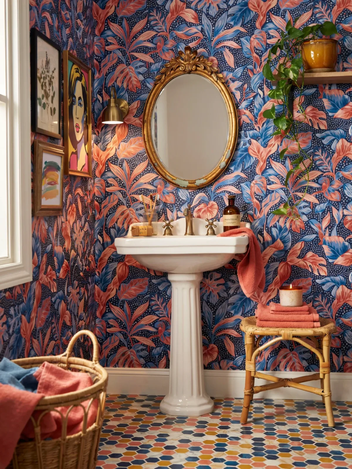 16. Colorful Maximalist Bathroom Full Of Fun 16. Colorful Maximalist Bathroom Full Of Fun