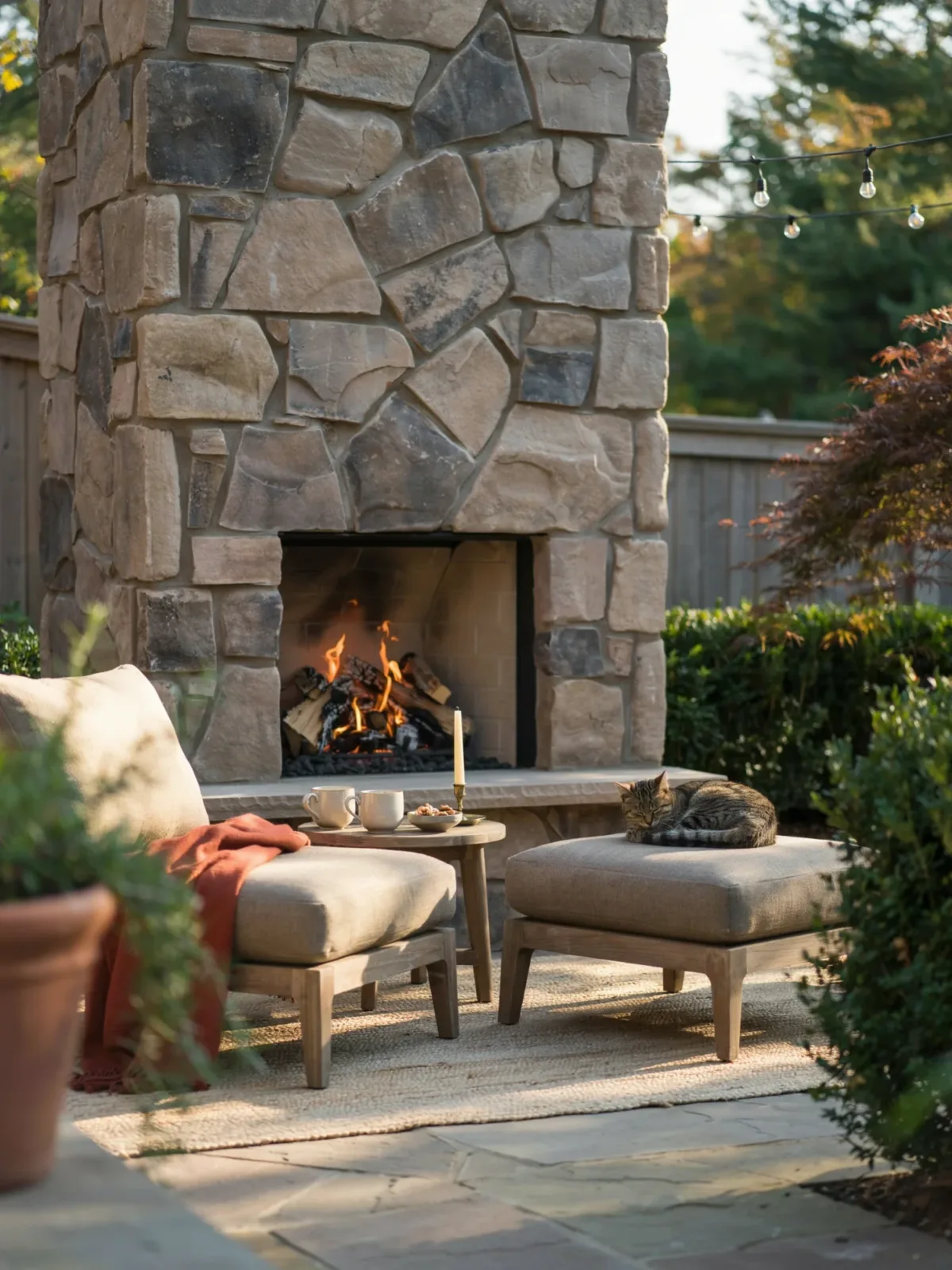 Create a Classic Stone Fireplace Focal Point
