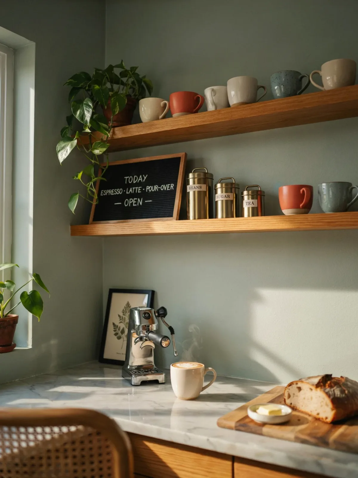 14. DIY Coffee Bar Corner 14. DIY Coffee Bar Corner