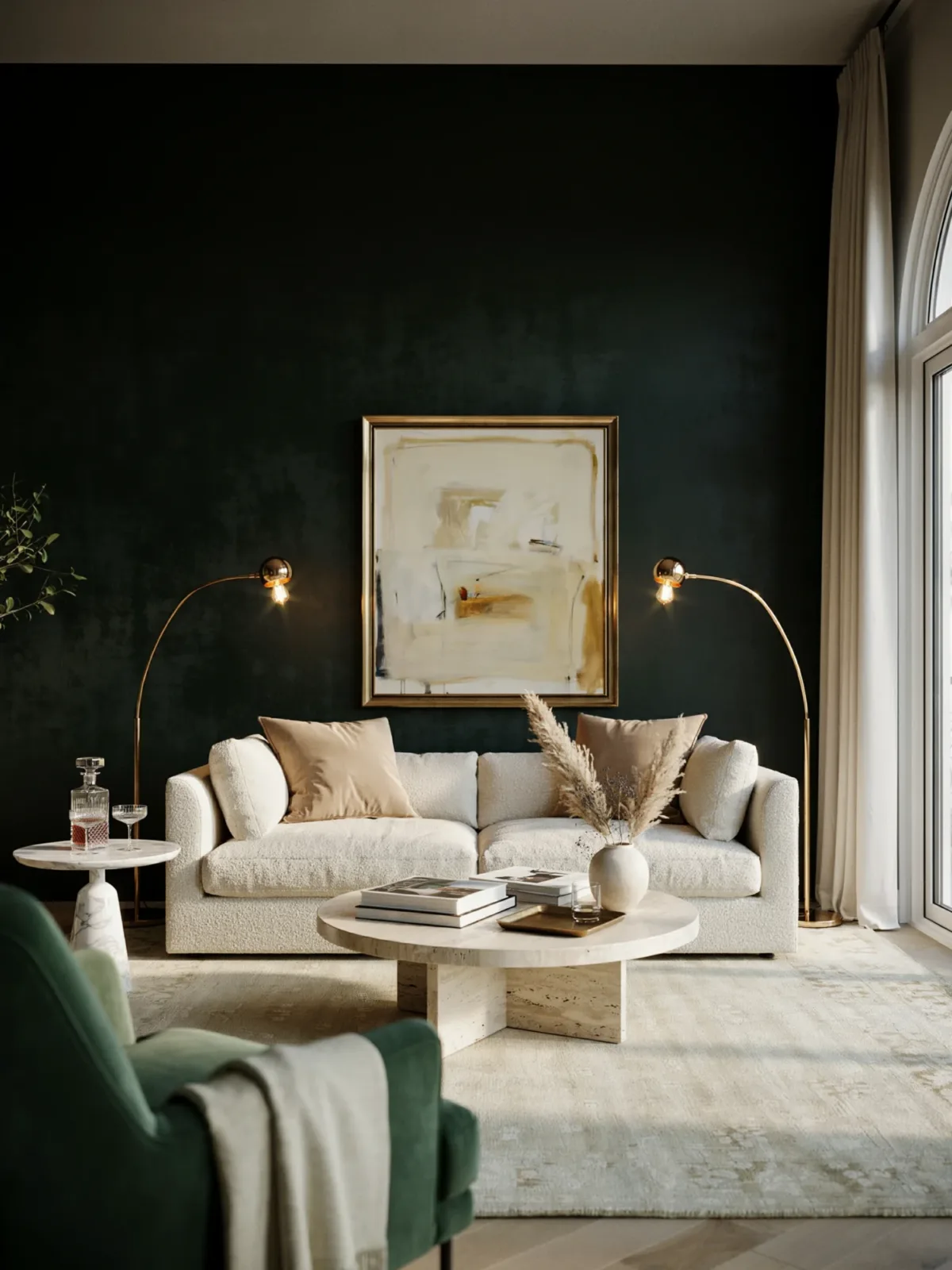 15. Dramatic Black Accent Wall With Gold Details 15. Dramatic Black Accent Wall With Gold Details