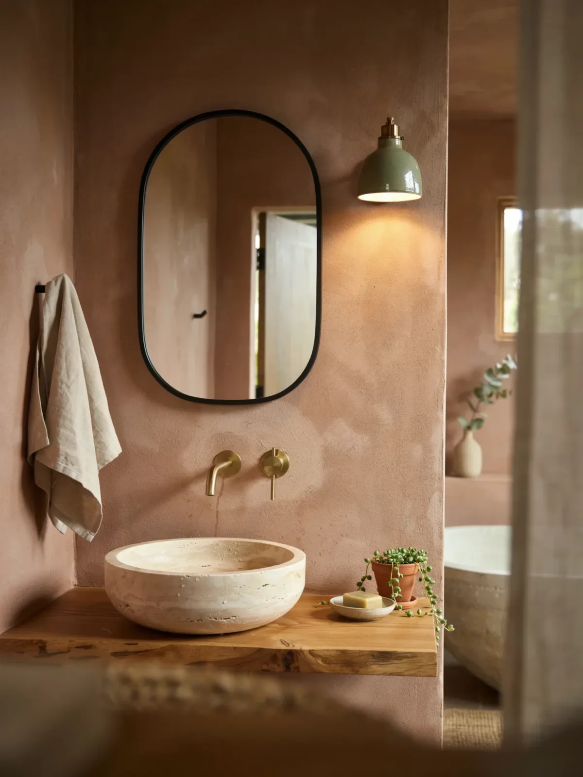 15. Earthy Organic Bathroom Inspired By Nature 15. Earthy Organic Bathroom Inspired By Nature