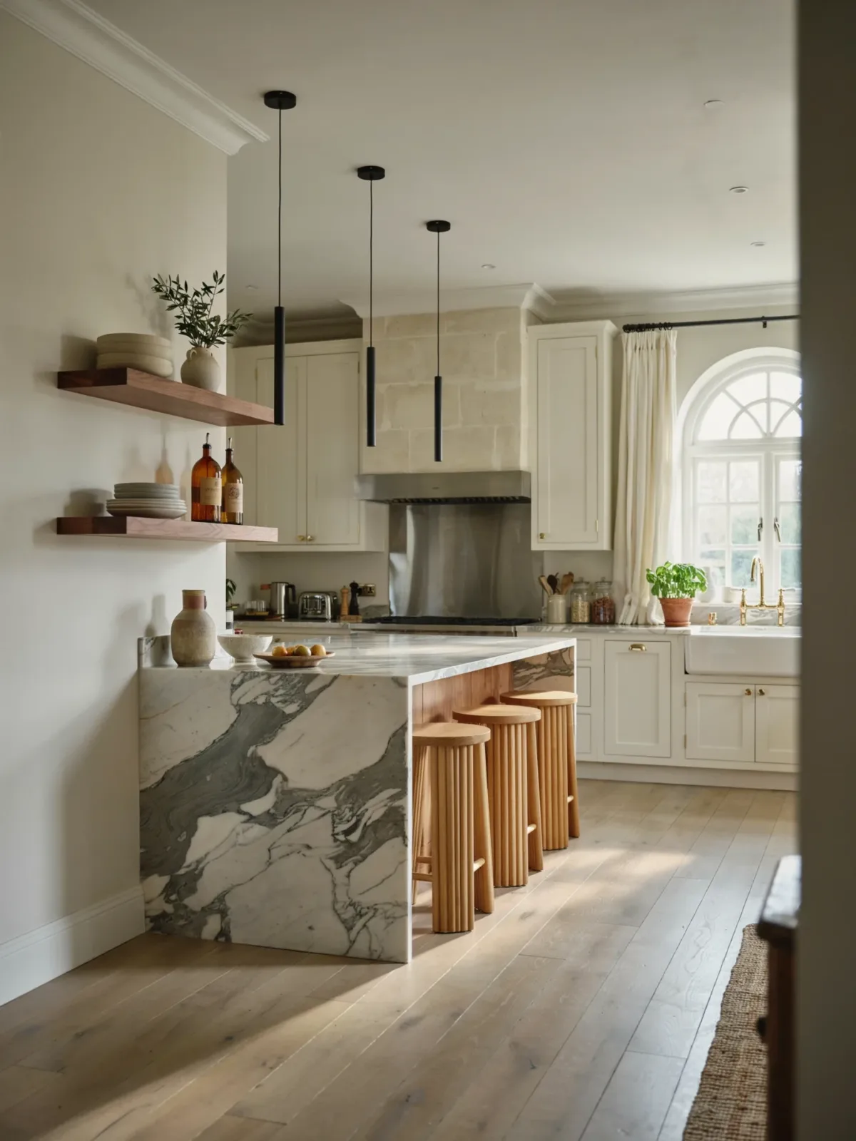17. Elegant Transitional L-Shaped Kitchen 17. Elegant Transitional L-Shaped Kitchen