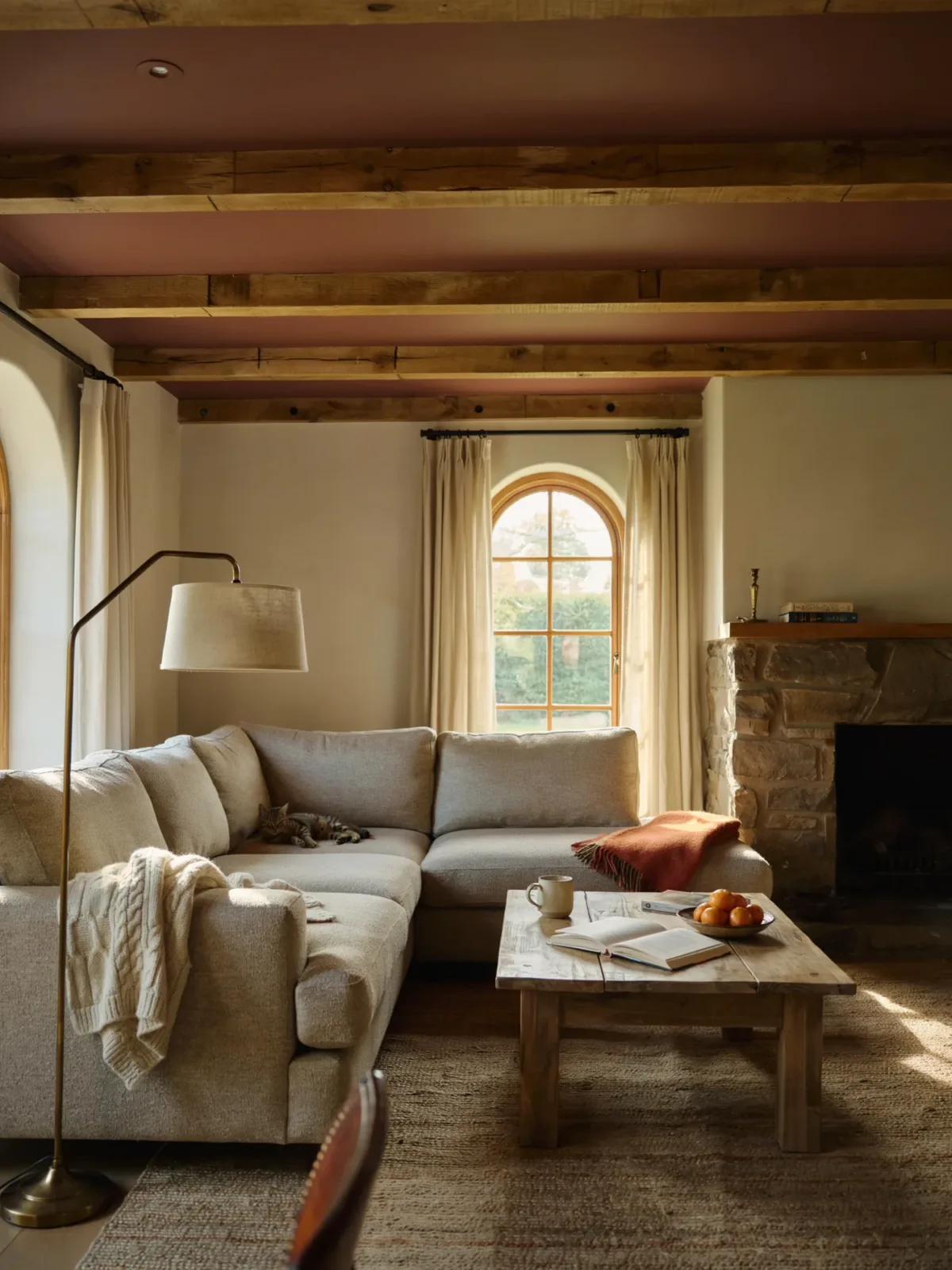6. Espresso Brown Family Room With Warm Rustic Appeal