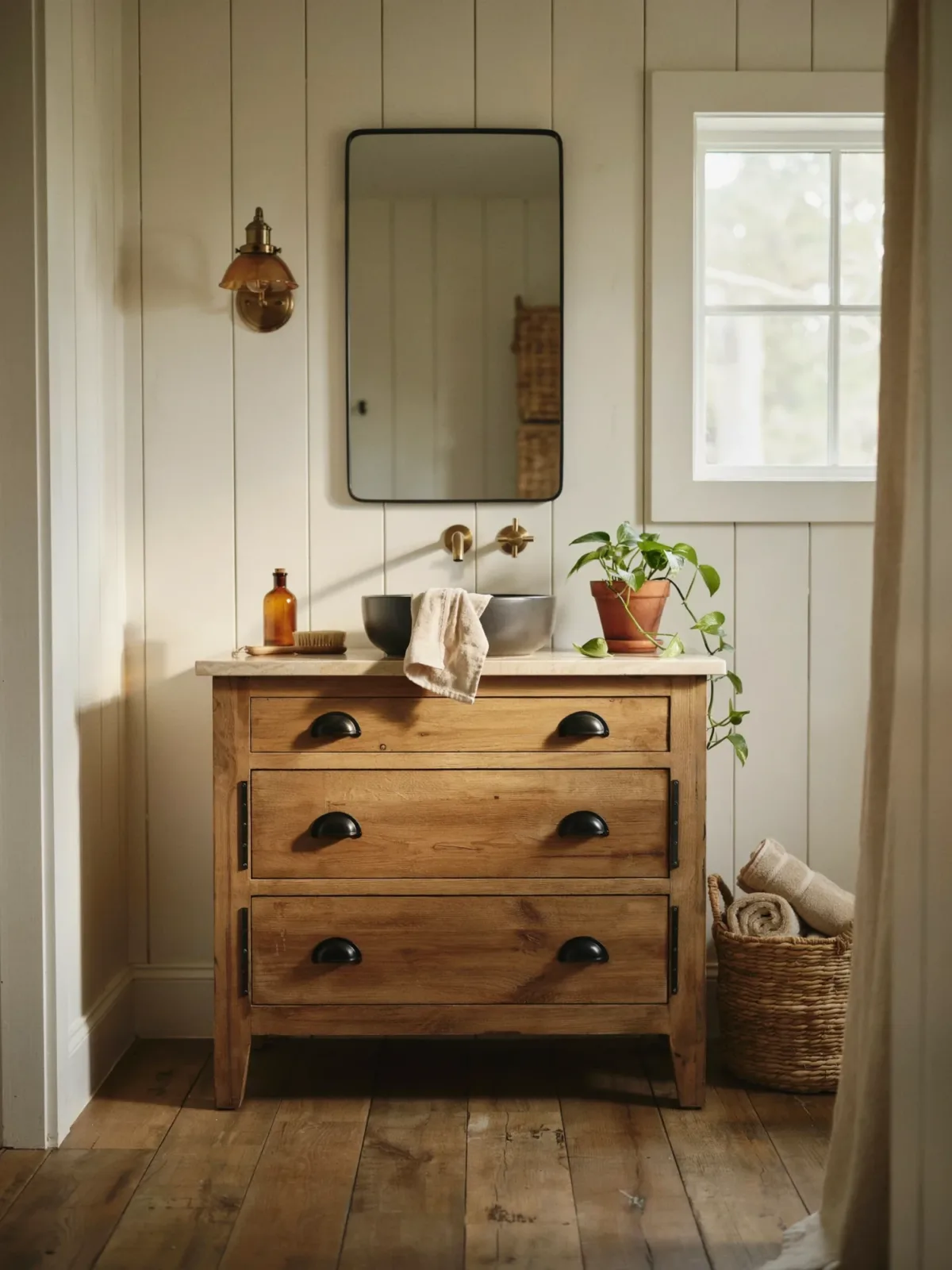 12. Farmhouse Bathroom With Rustic Comfort 12. Farmhouse Bathroom With Rustic Comfort
