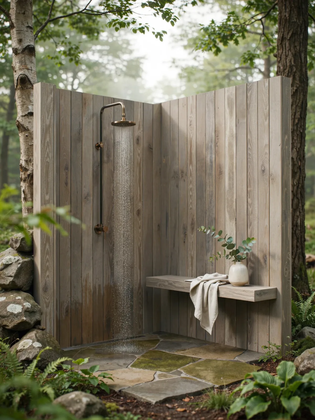 11. Forest-Inspired Woodland Shower Retreat 11. Forest-Inspired Woodland Shower Retreat