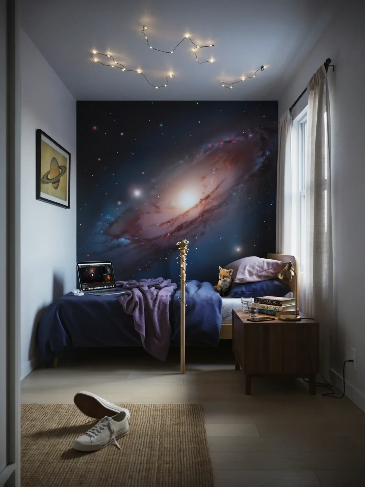 2. Galaxy-Themed Teen Bedroom