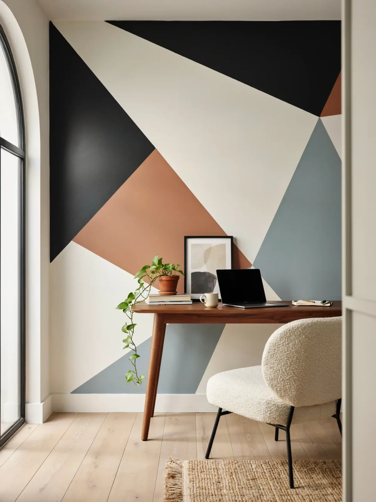 5. Geometric Painted Wall With Bold Energy 5. Geometric Painted Wall With Bold Energy