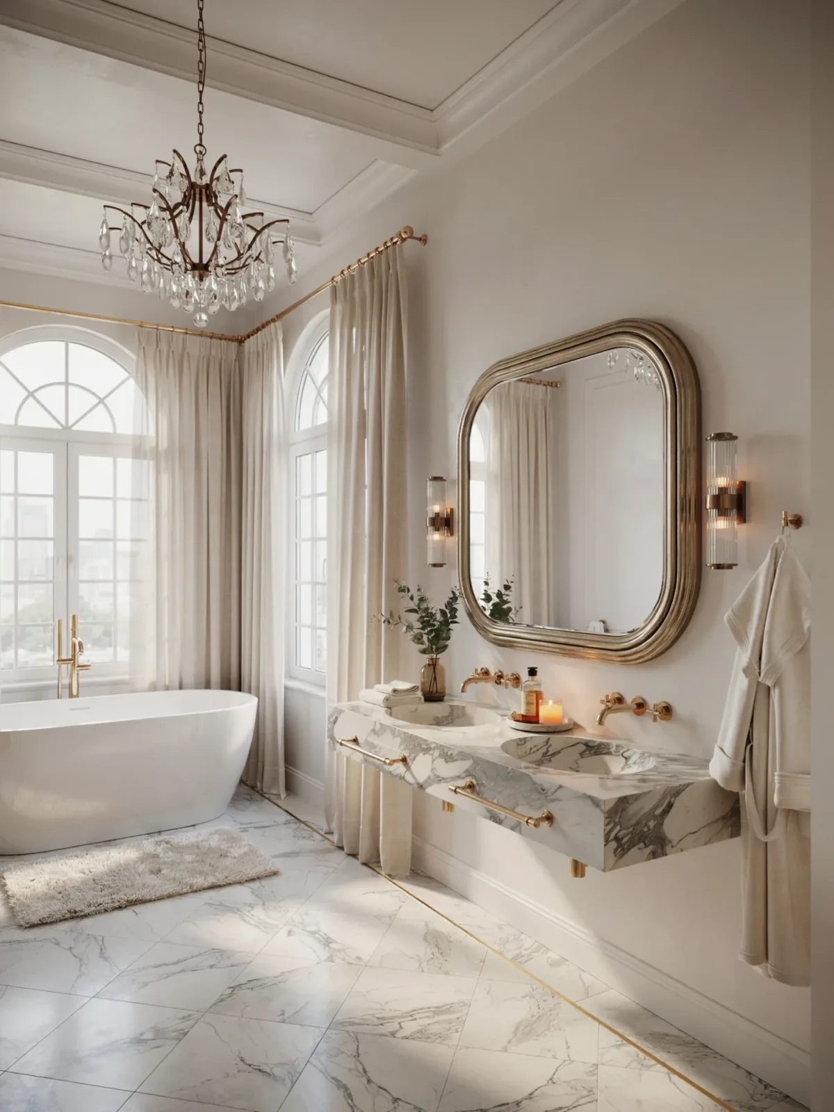 10. Glam Hollywood Bathroom With Luxe Details 10. Glam Hollywood Bathroom With Luxe Details