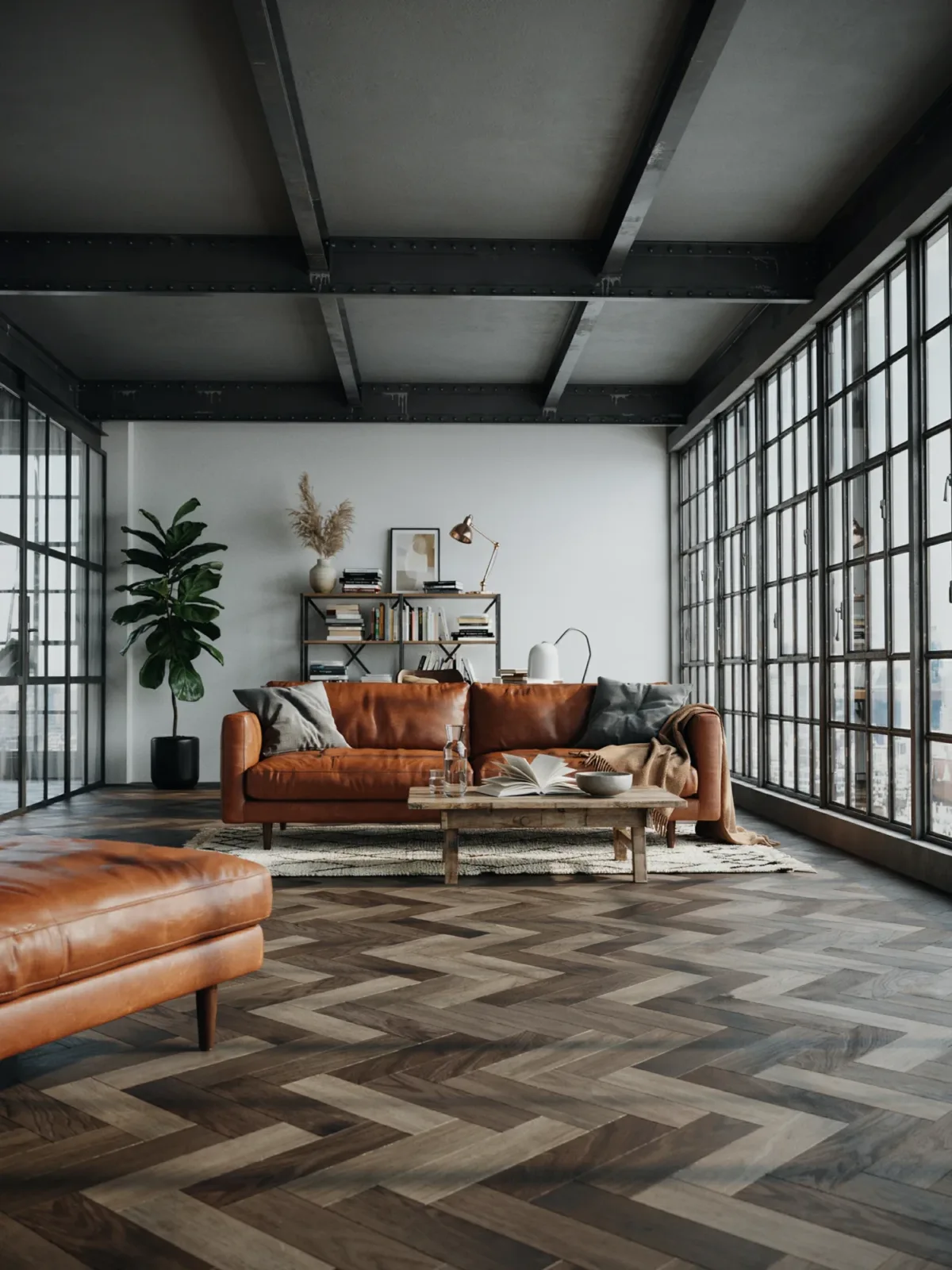 15. Graphite Ceiling Loft With Urban Style