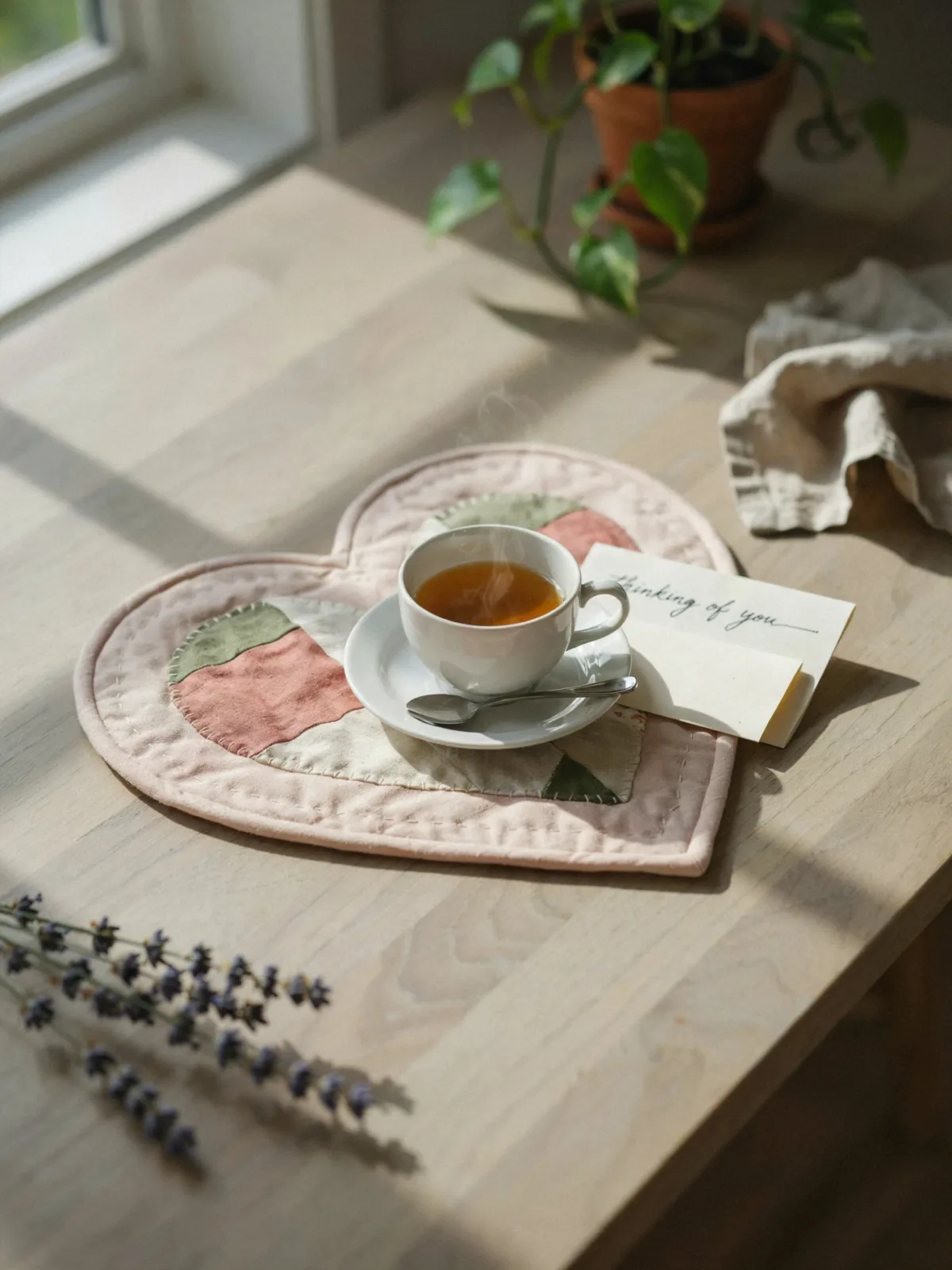 7. Heart-Shaped Mug Rug For Sweet Handmade Style 7. Heart-Shaped Mug Rug For Sweet Handmade Style