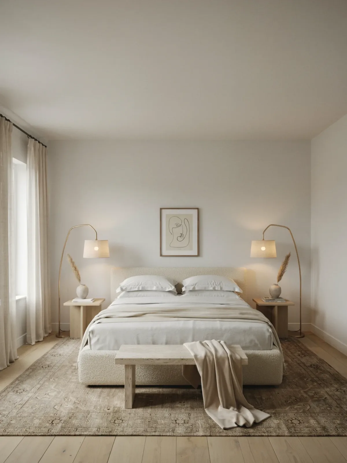 15. Hotel-Inspired Neutral Suite With Oversized Rug 15. Hotel-Inspired Neutral Suite With Oversized Rug