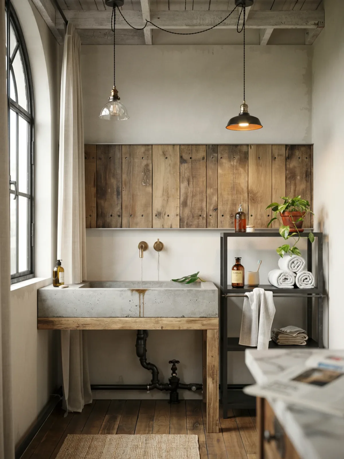 7. Industrial Loft Bathroom With Urban Edge 7. Industrial Loft Bathroom With Urban Edge