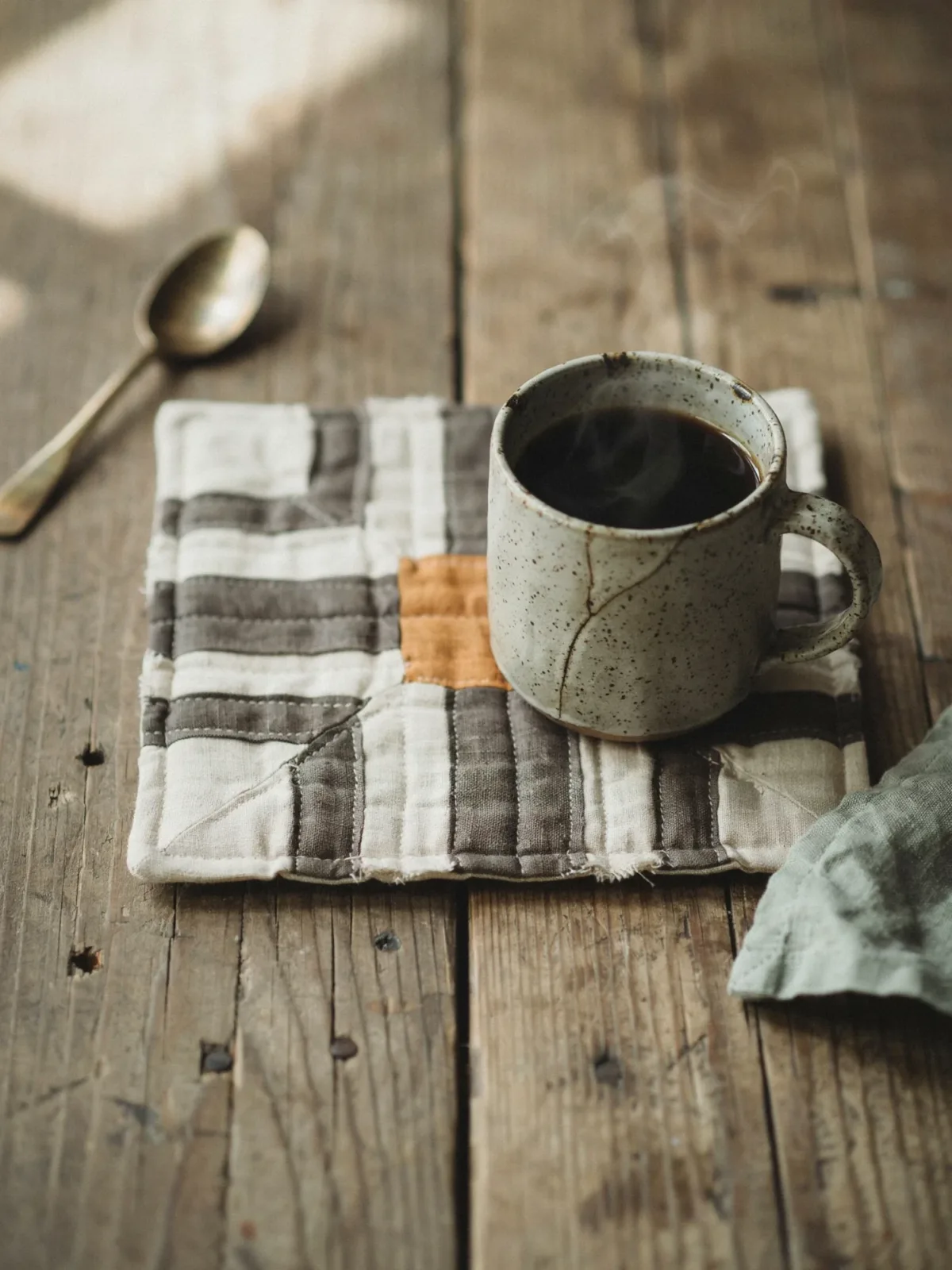 11. Log Cabin Inspired Mug Rug 11. Log Cabin Inspired Mug Rug