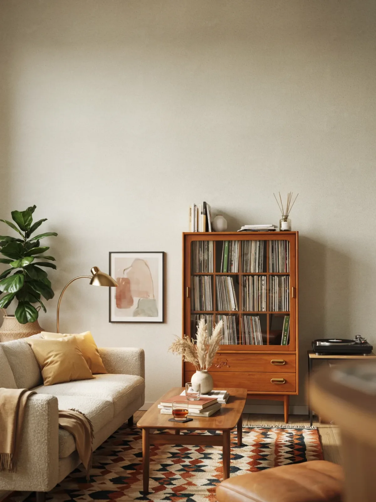 7. Mid-Century Lounge Featuring A Teak Record Cabinet 7. Mid-Century Lounge Featuring A Teak Record Cabinet