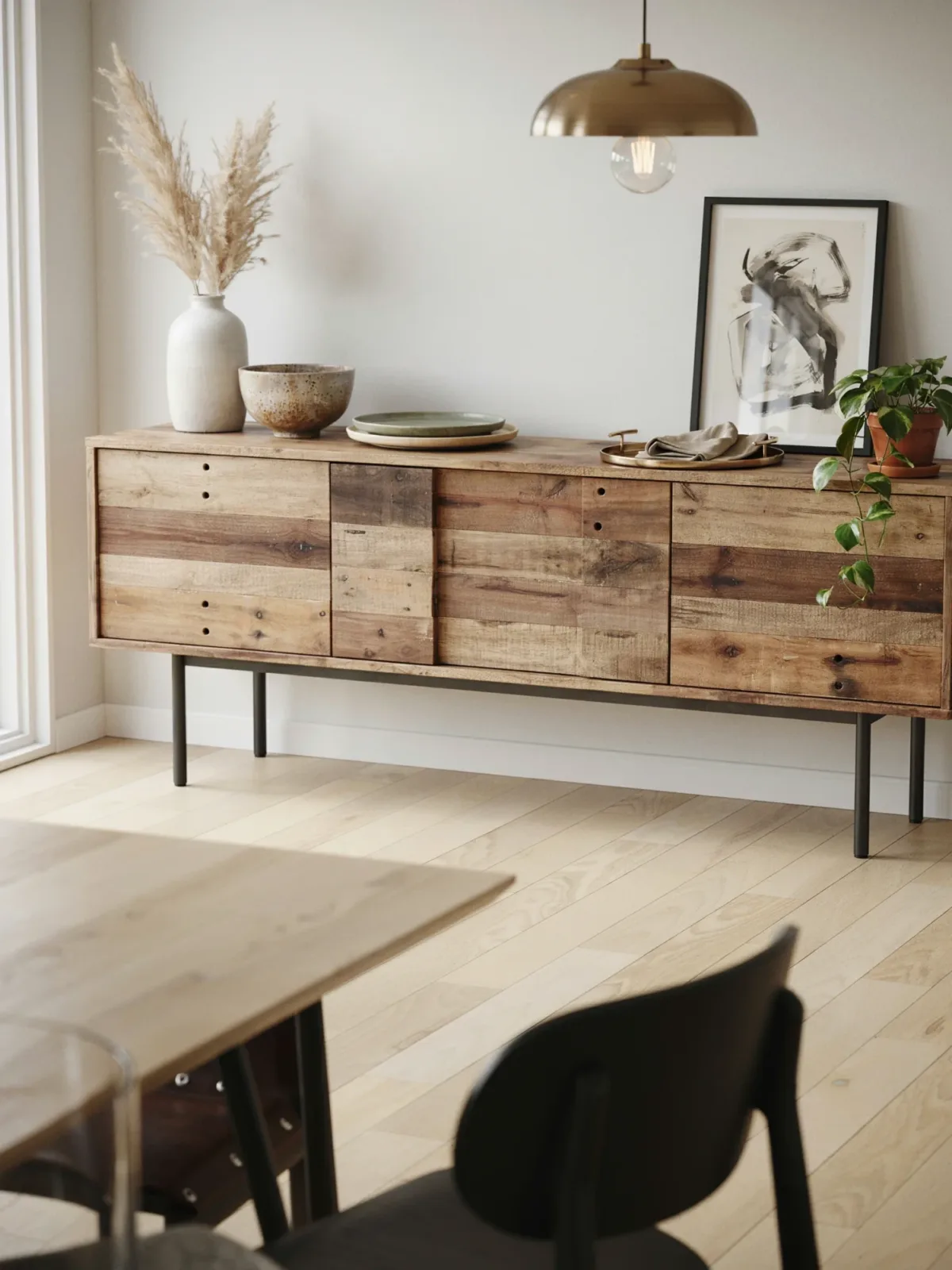 3. Modern Dining Room With A Reclaimed Wood Sideboard 3. Modern Dining Room With A Reclaimed Wood Sideboard