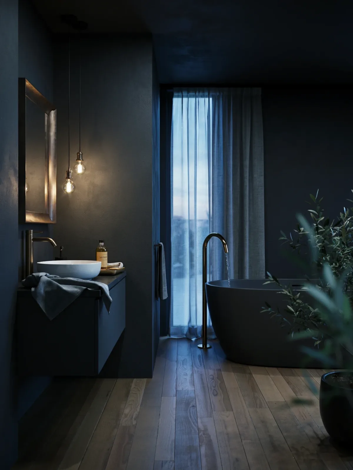 2. Moody Black And Brass Luxury Bathroom 2. Moody Black And Brass Luxury Bathroom