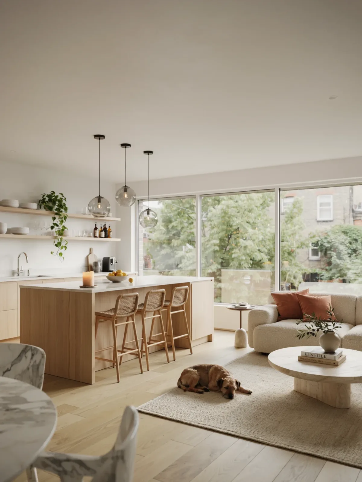 10. Open-Concept Wood Kitchen And Living Space 10. Open-Concept Wood Kitchen And Living Space
