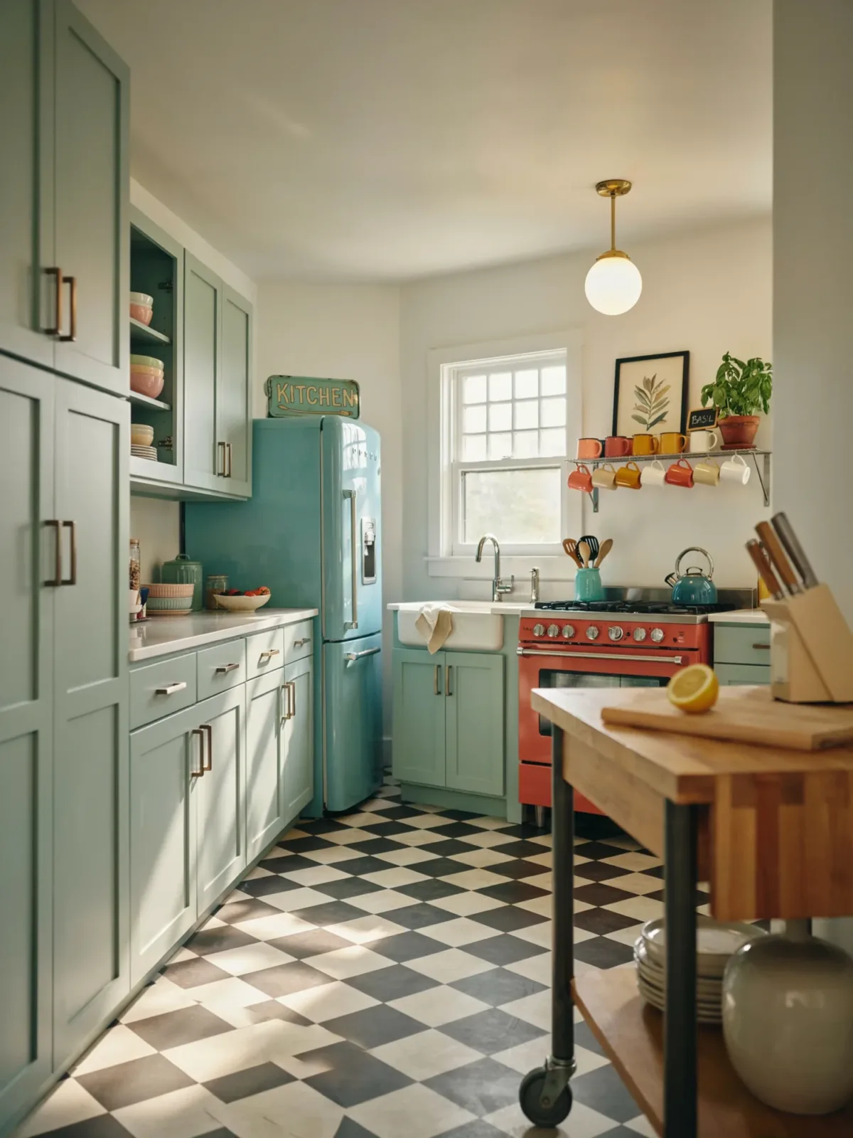 16. Retro-Inspired L-Shaped Kitchen 16. Retro-Inspired L-Shaped Kitchen