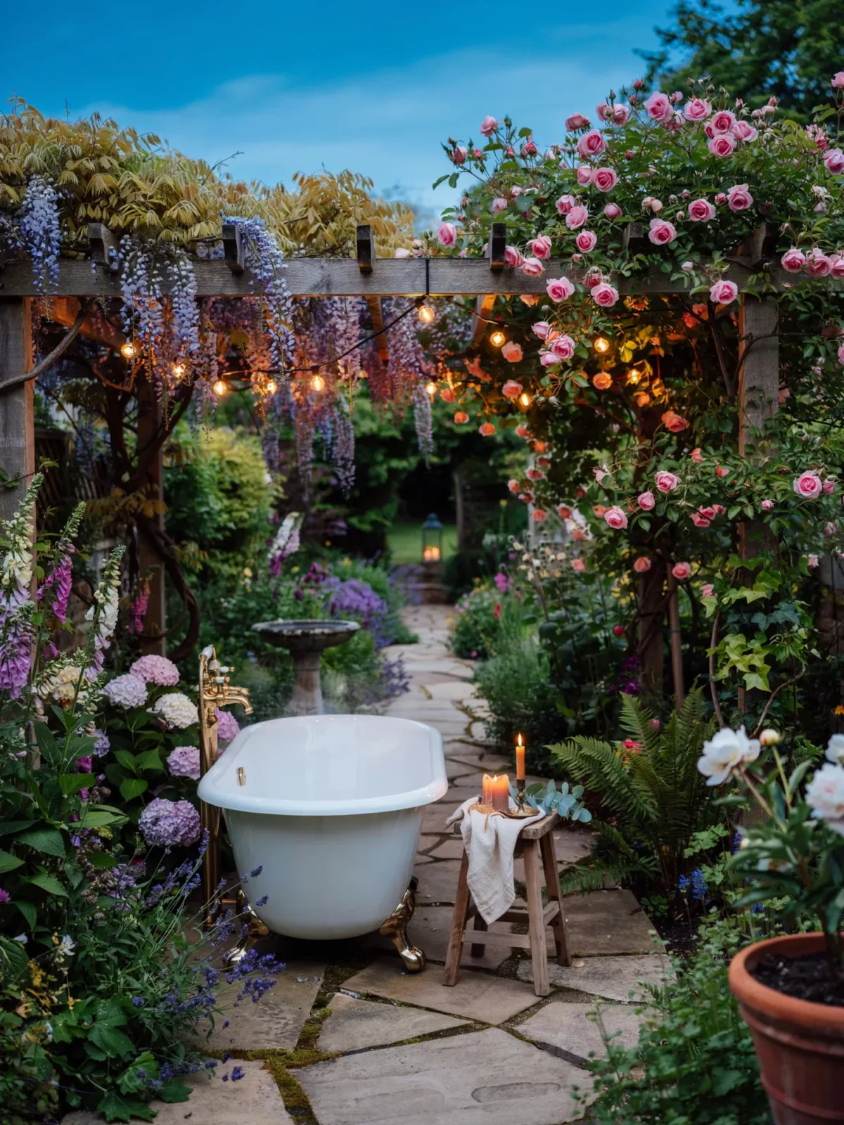 15. Romantic Garden Bath Under the Stars 15. Romantic Garden Bath Under the Stars